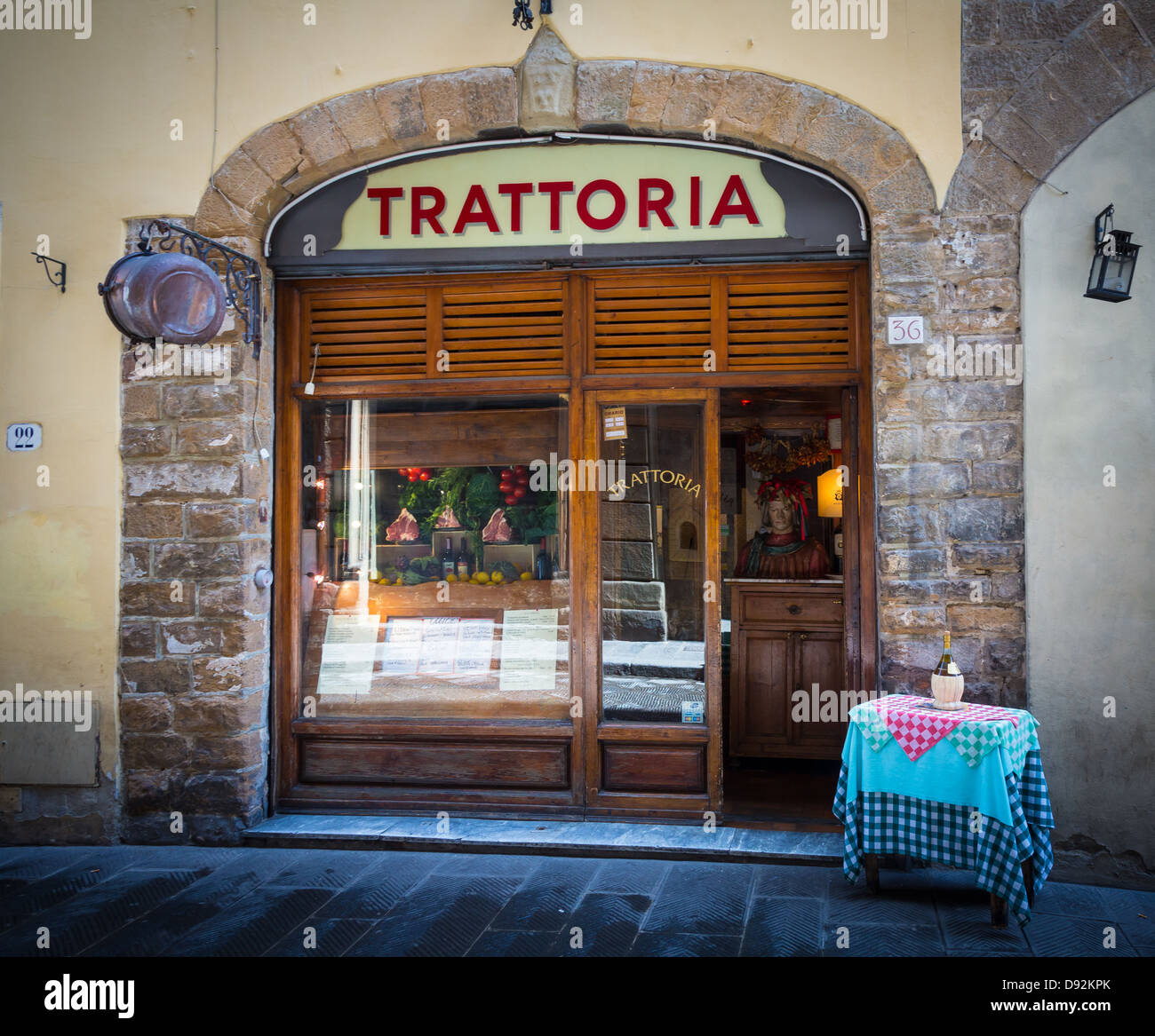 Restaurant à la Toscane (Italie) ville de Firenze, Florence ou Banque D'Images