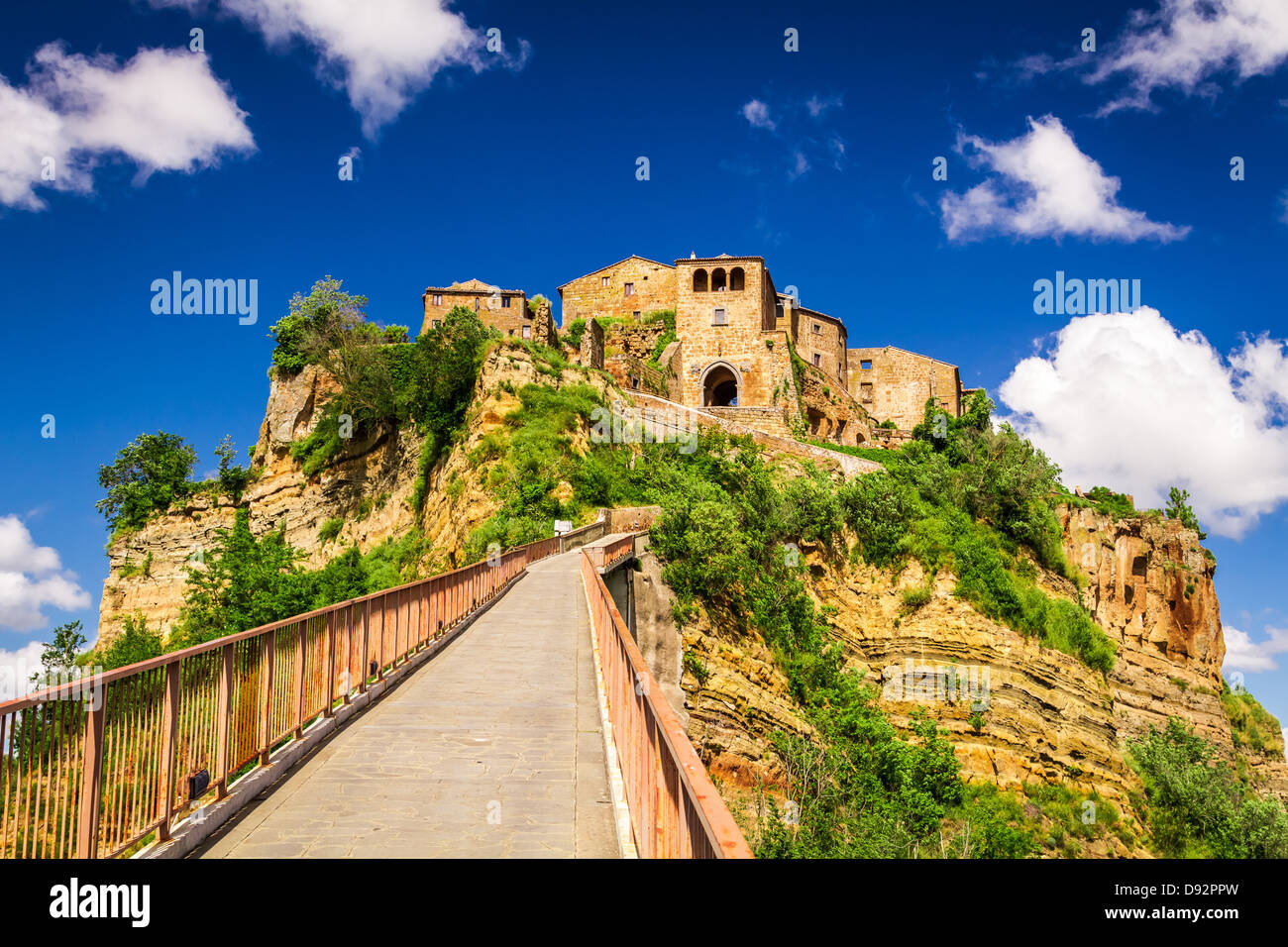 Vue de la ville de la Suède sur la colline, Toscane Banque D'Images