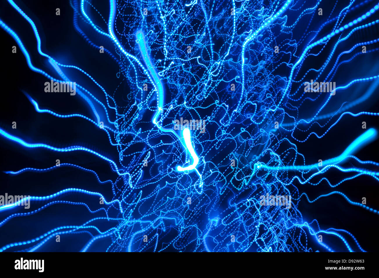 Squiggly bleu light pattern Banque D'Images