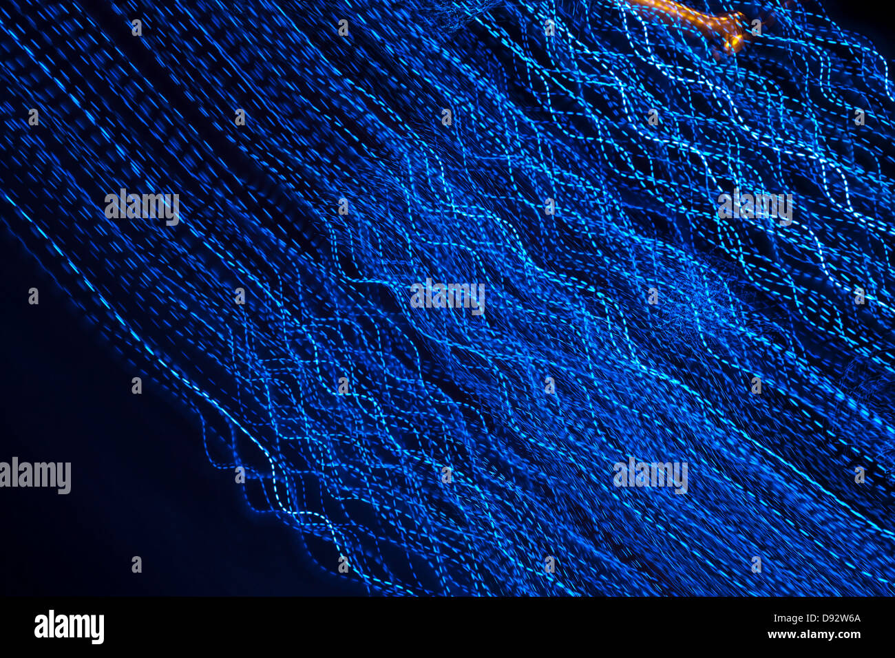 Résumé des lignes bleues sur fond noir Banque D'Images