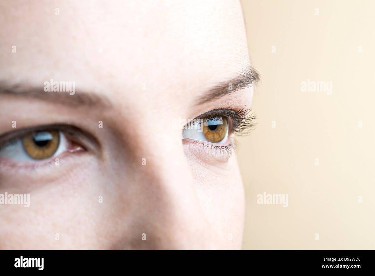 Close-up of woman's les yeux bruns Banque D'Images