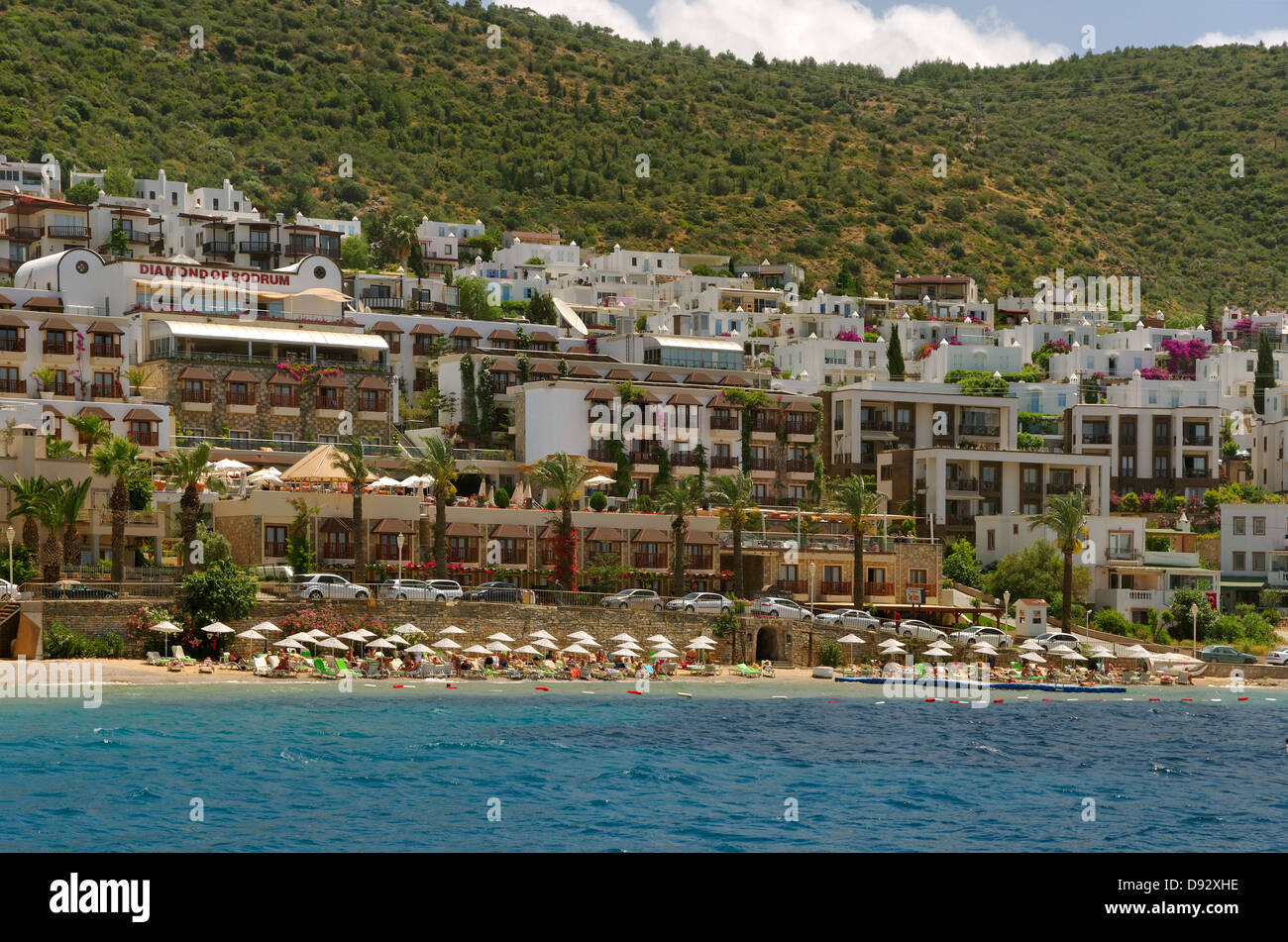 Diamond Hotel Bodrum surplombant la baie East de la ville de Bodrum, Muğla Province, Turkey Banque D'Images