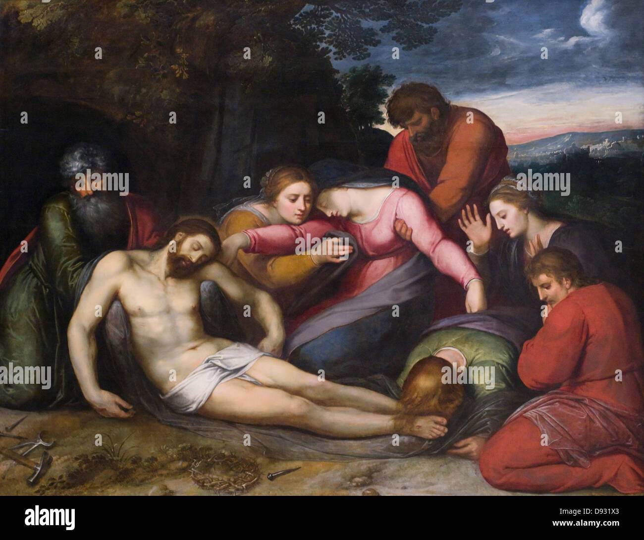 Otto van Veen, alias Otto Venius Déploration du christ XVI ème siècle Paris - Musée du Louvre école flamande Huile sur toile Banque D'Images