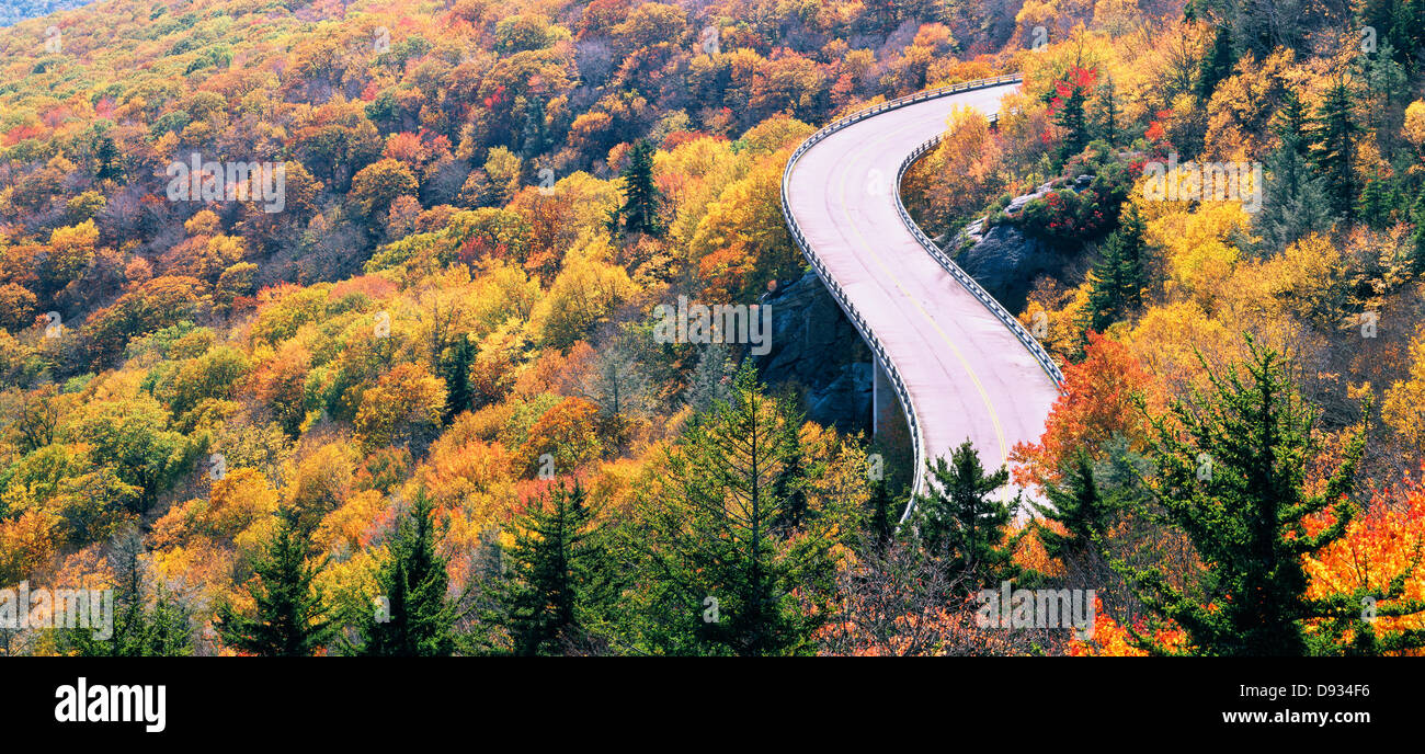 Paysage par Blue Ridge Parkway, North Carolina, USA. Banque D'Images