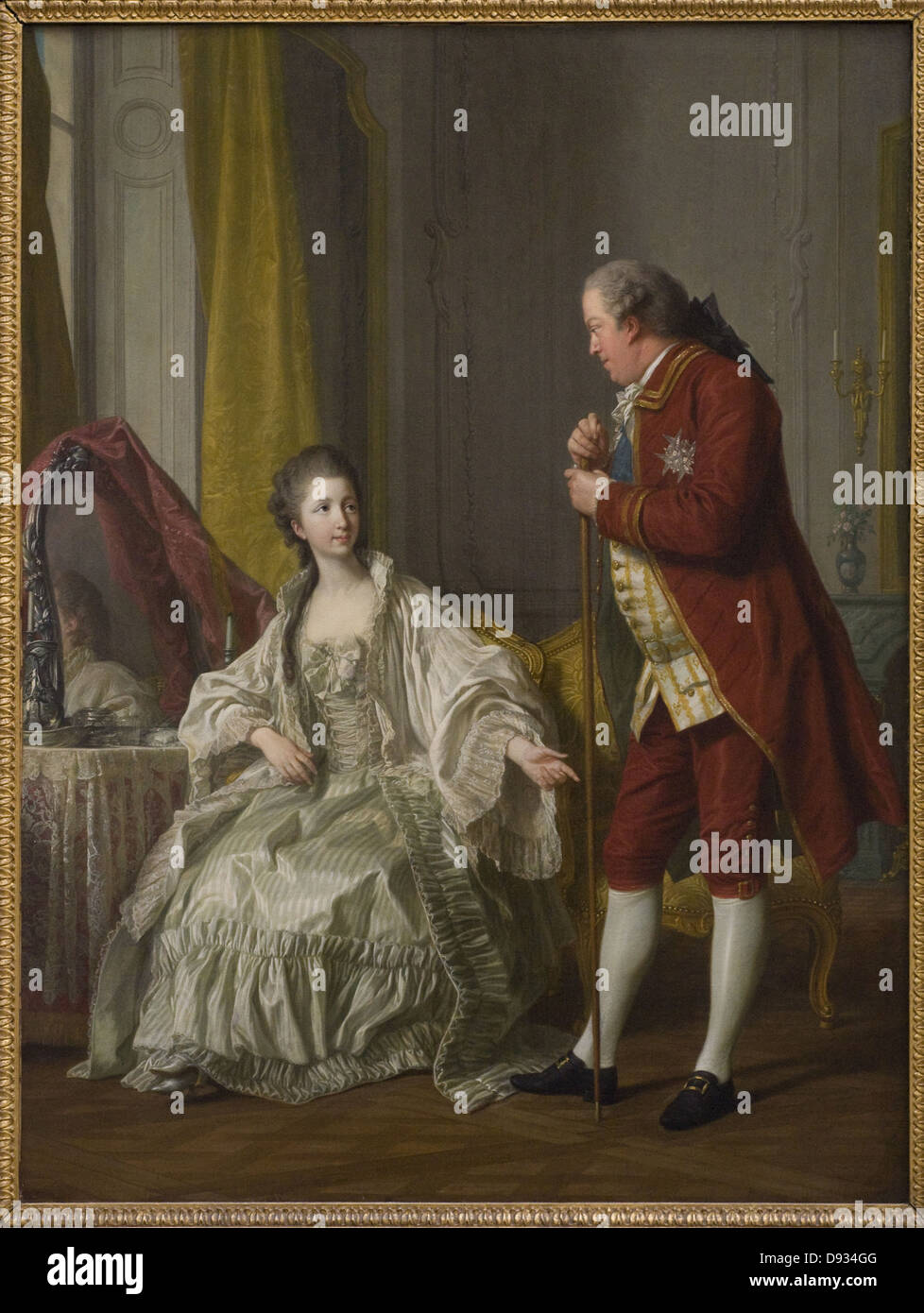 Louis-Michel Van Loo Portrait du Marquis de Marigny et de sa femme 1769 École française du Louvre - Paris Banque D'Images