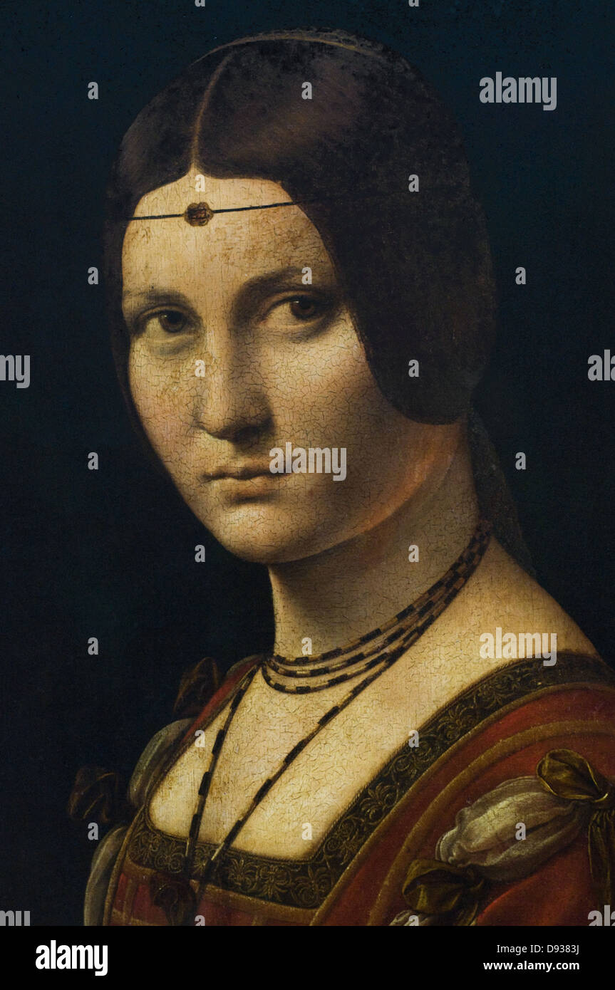 Léonardo da Vinci Portrait de femme aka La Belle Ferronnière Banque D'Images
