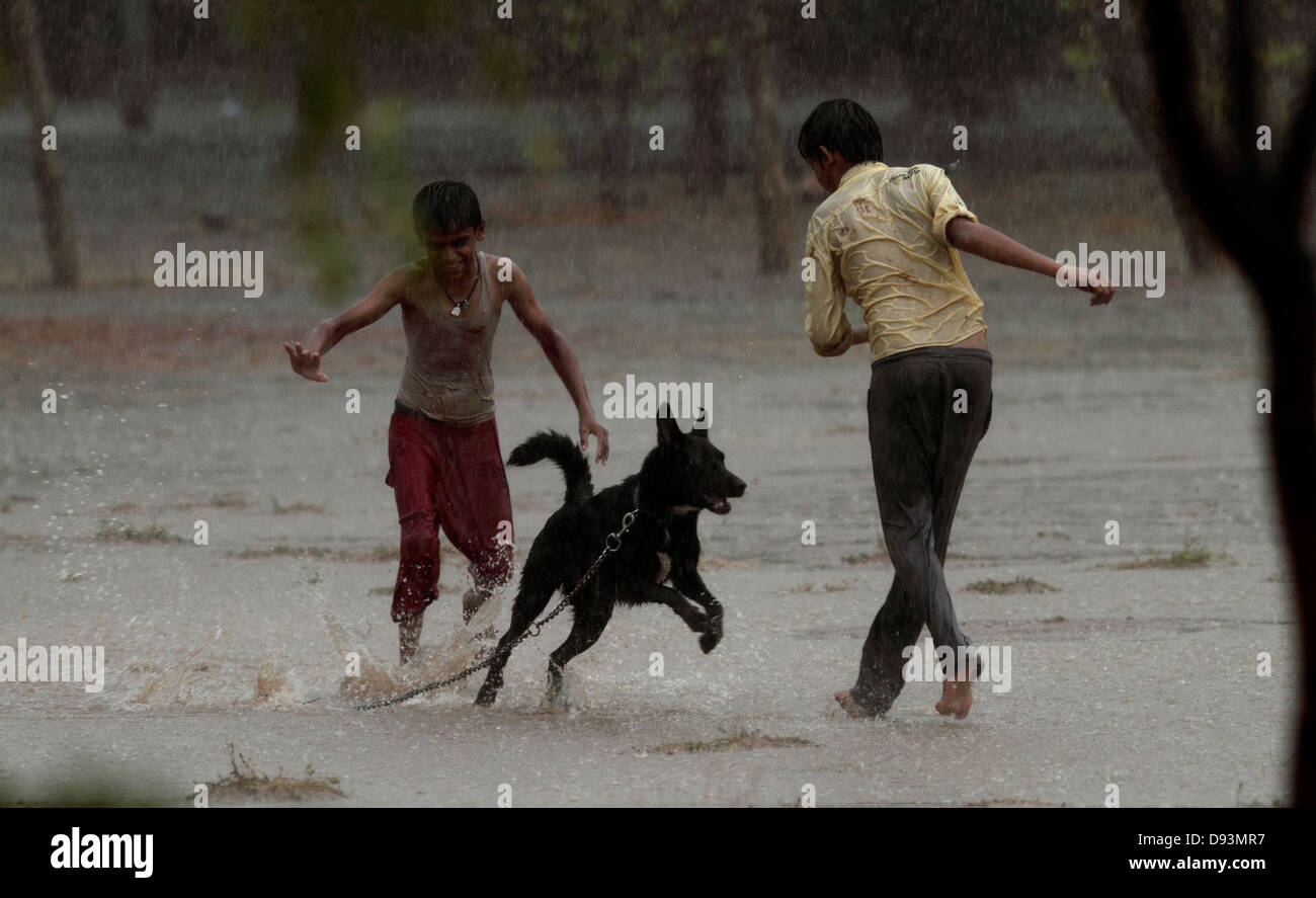 Première pluie douche Banque D'Images