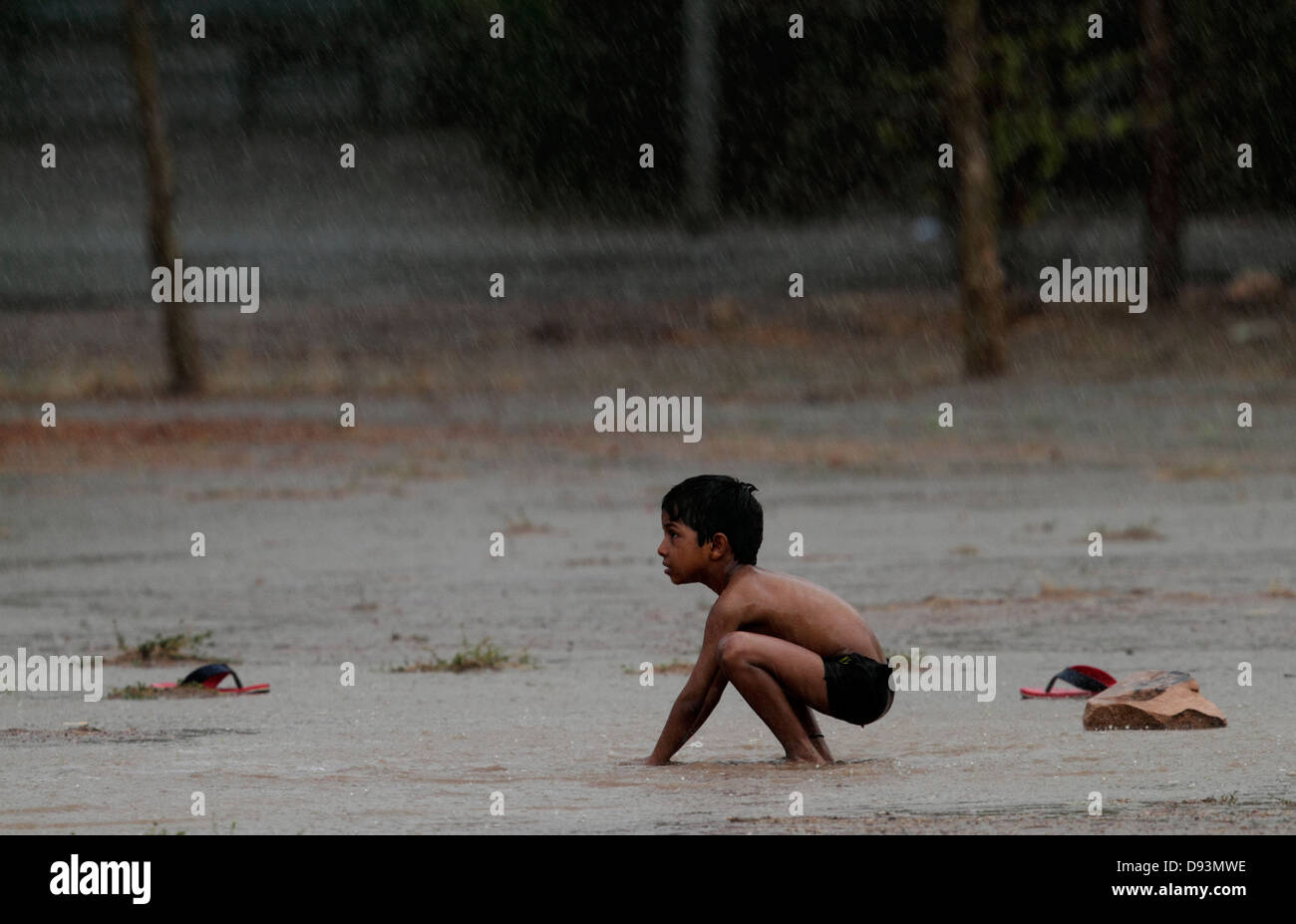 Première pluie douche Banque D'Images