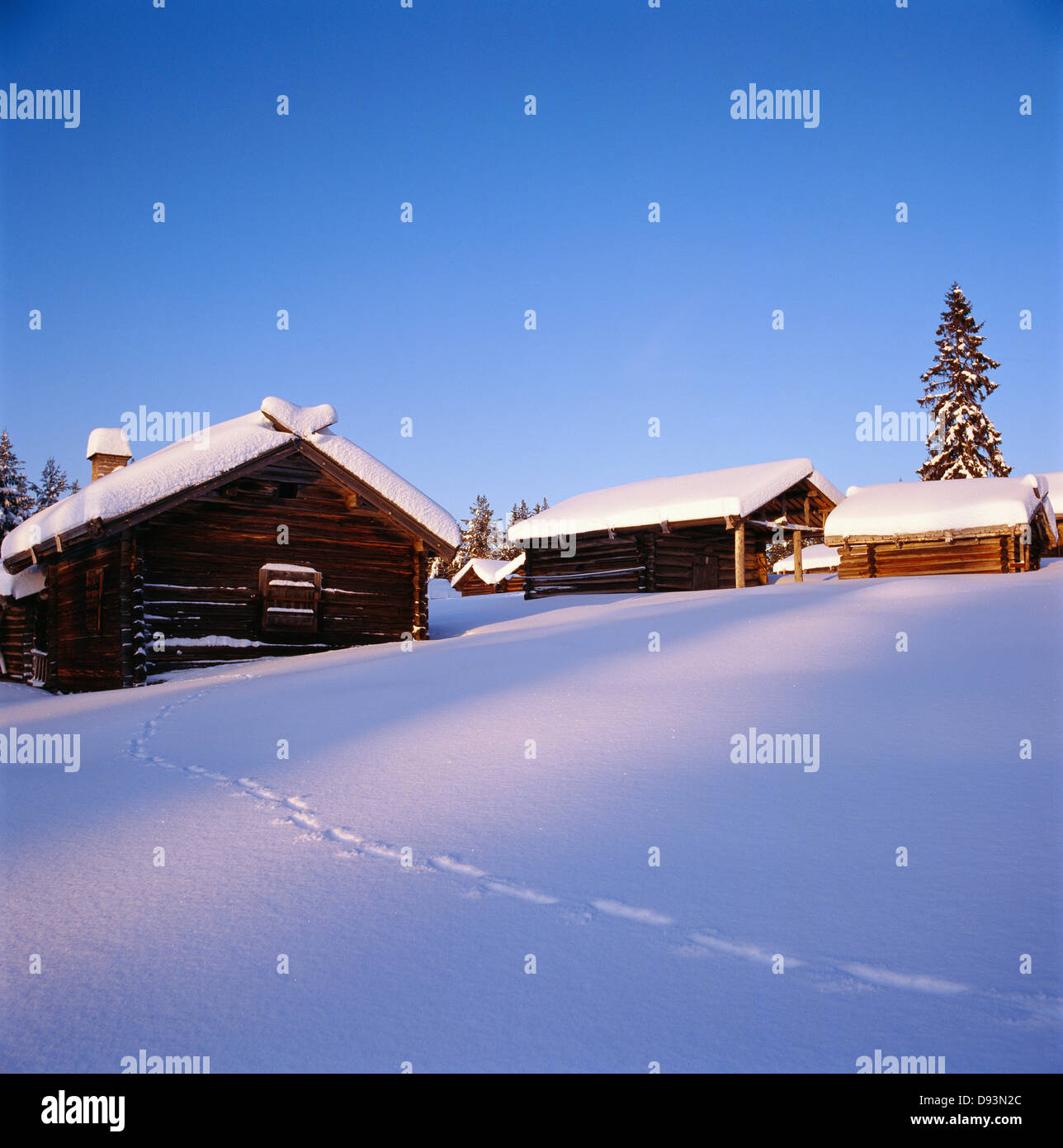 Des maisons de neige. Banque D'Images
