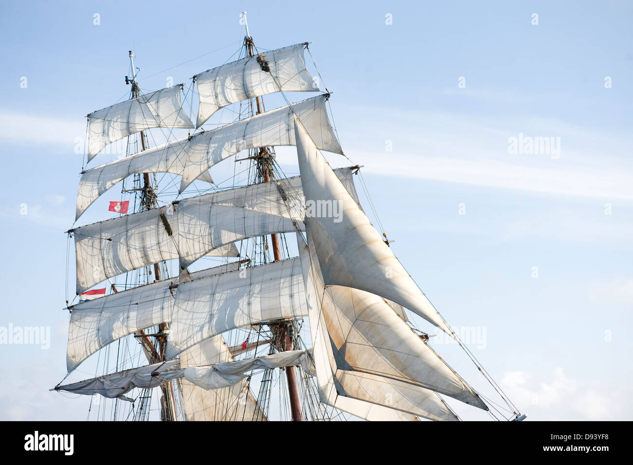 White sails voile de bateau Banque D'Images