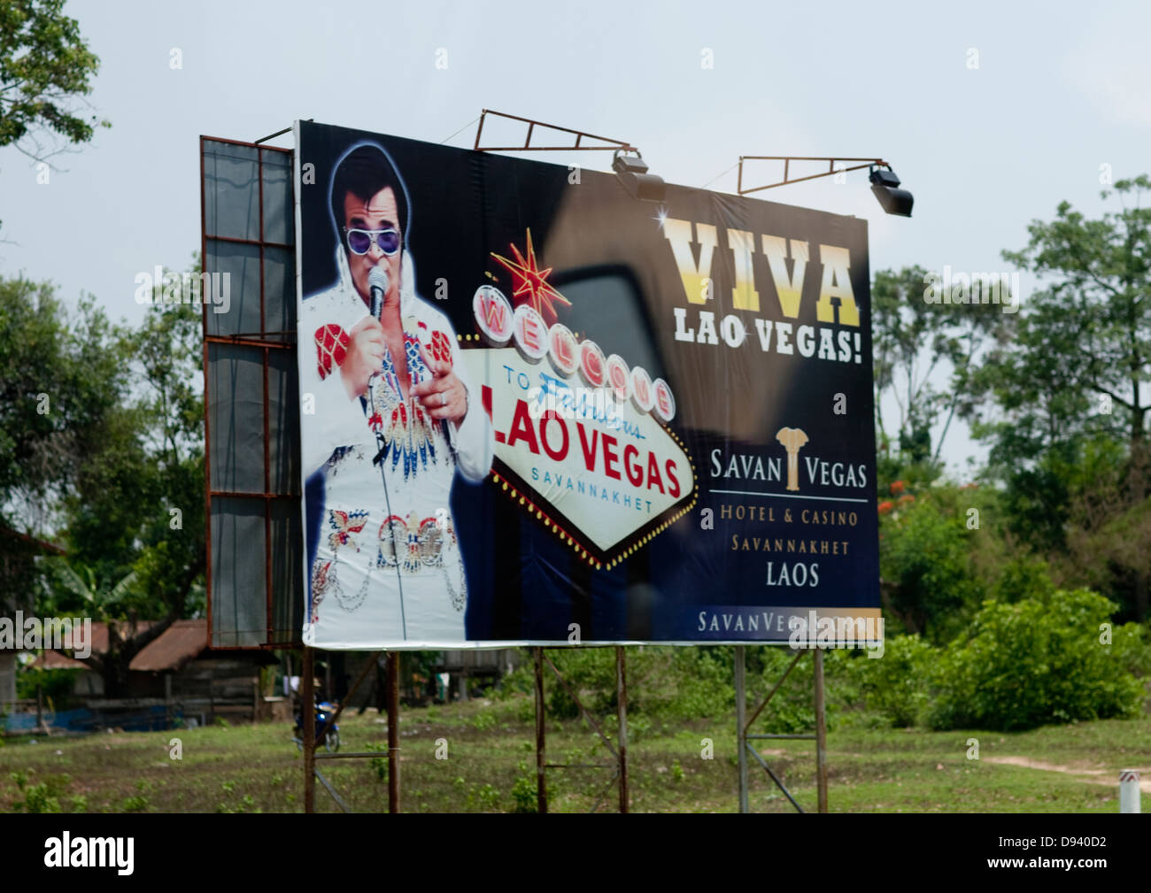 Ajo Vegas Bilboard, Savannakhet, Laos Banque D'Images Ajo Vegas Bilboard, Savannakhet, Laos Banque D'Images