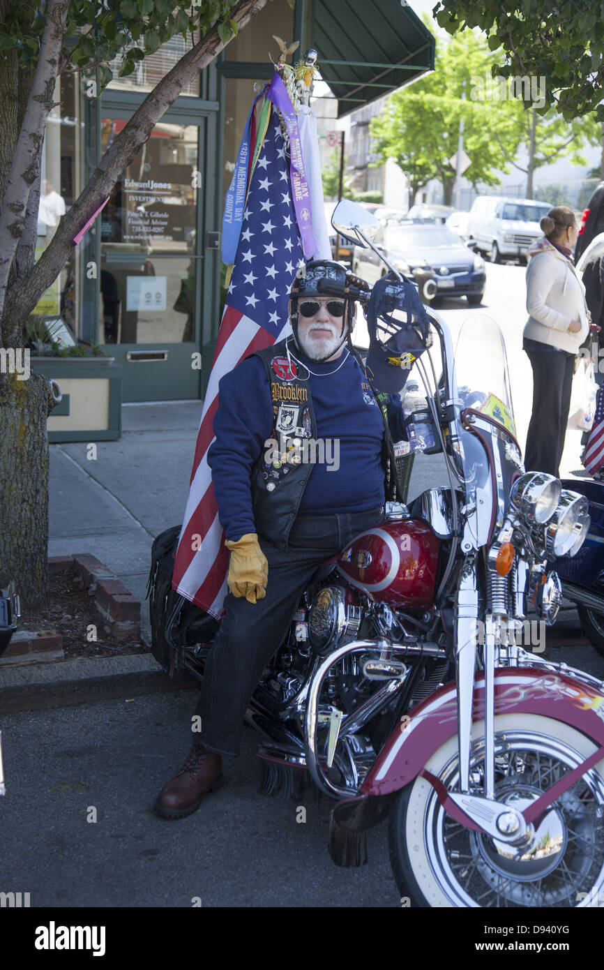 Le Viet Nam ancien combattant et membre de la Garde côtière canadienne 'Riders' au Memorial Day Parade dans Bay Ridge, Brooklyn ; New York. Banque D'Images