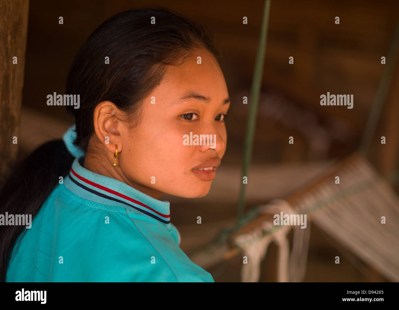 Femme laotienne, Champassak, Laos Banque D'Images