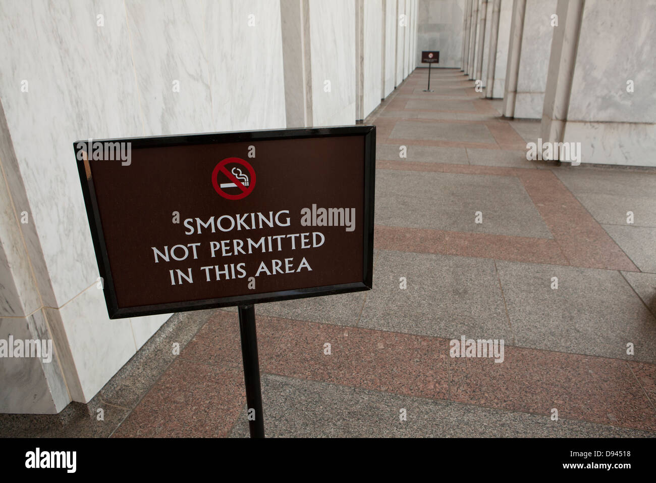 Aucune autorisation de fumer sign - USA Banque D'Images