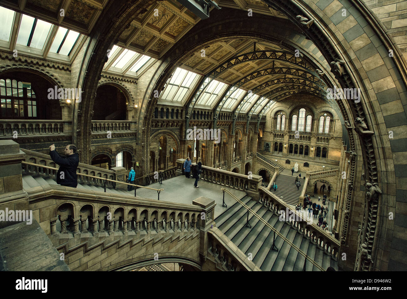 Vue depuis le dernier étage de l'histoire naturelle de Londres. Banque D'Images