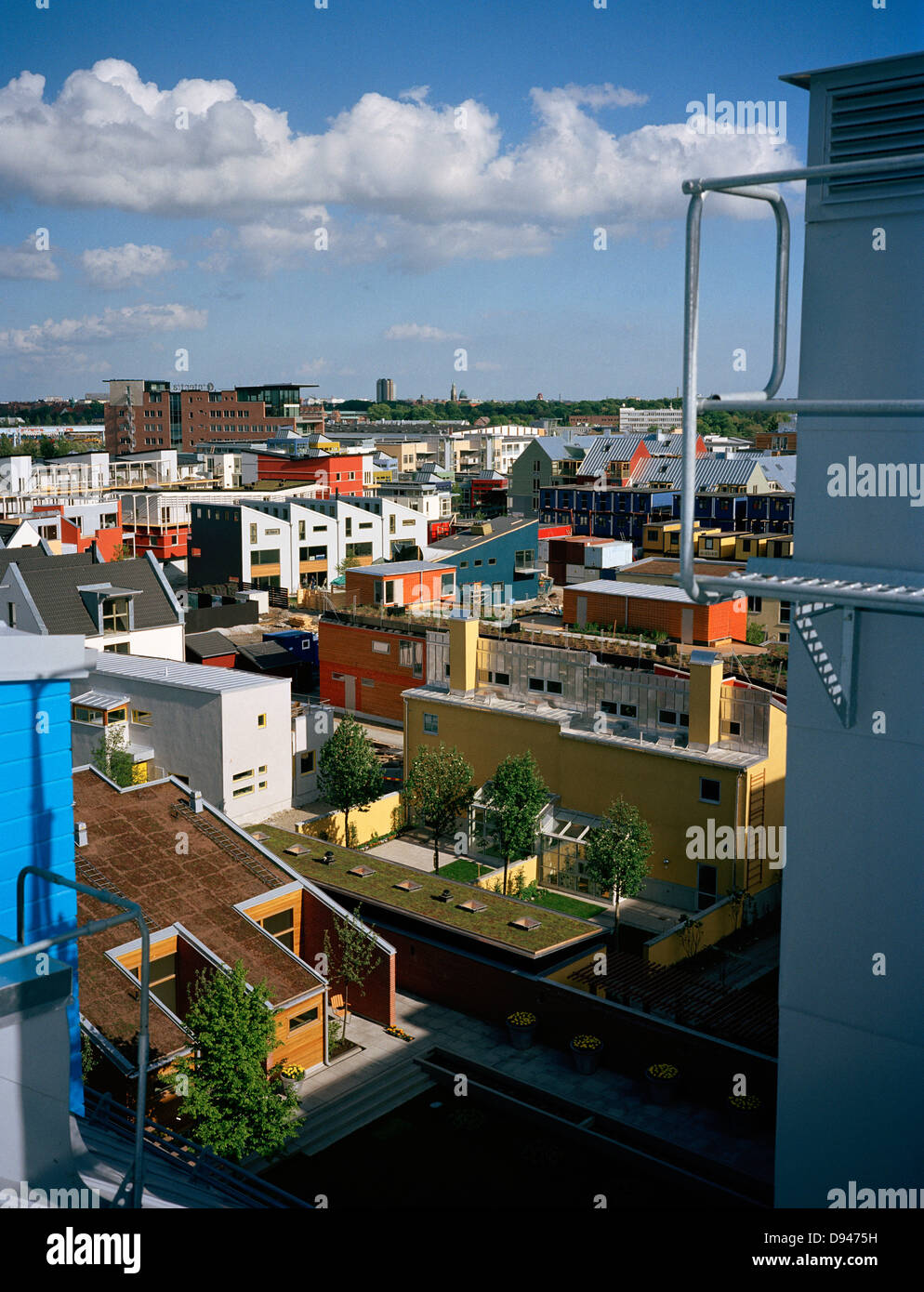 Maisons modernes sur un site de construction, Malmo, Malmö, Suède. Banque D'Images