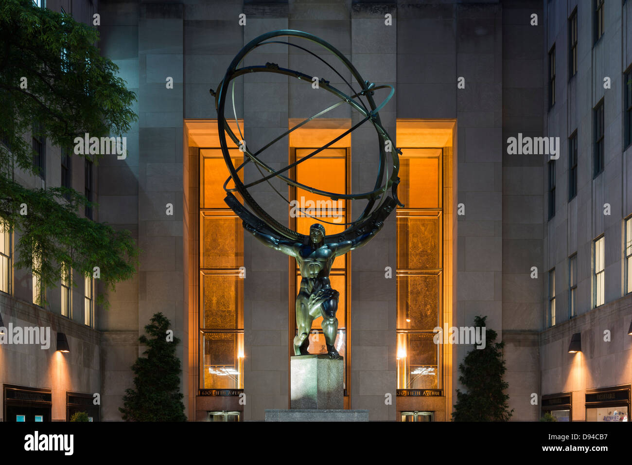Statue d'Atlas, Rockefeller Center, New York Banque D'Images