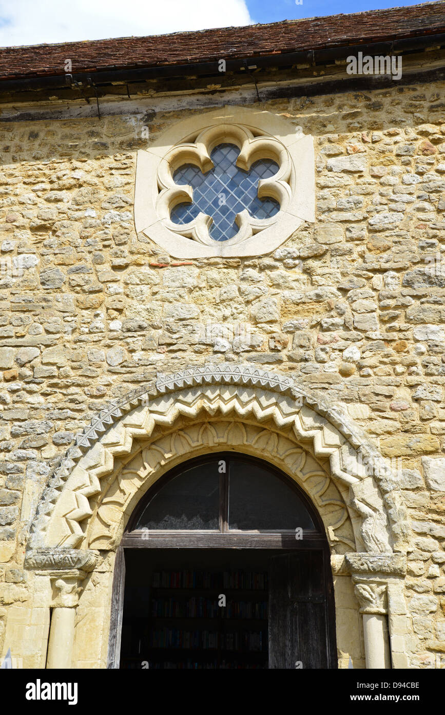 Norman porte à 15e siècle Chapelle Chantry Buckingham, Market Hill, Buckingham, Buckinghamshire, Angleterre, Royaume-Uni Banque D'Images