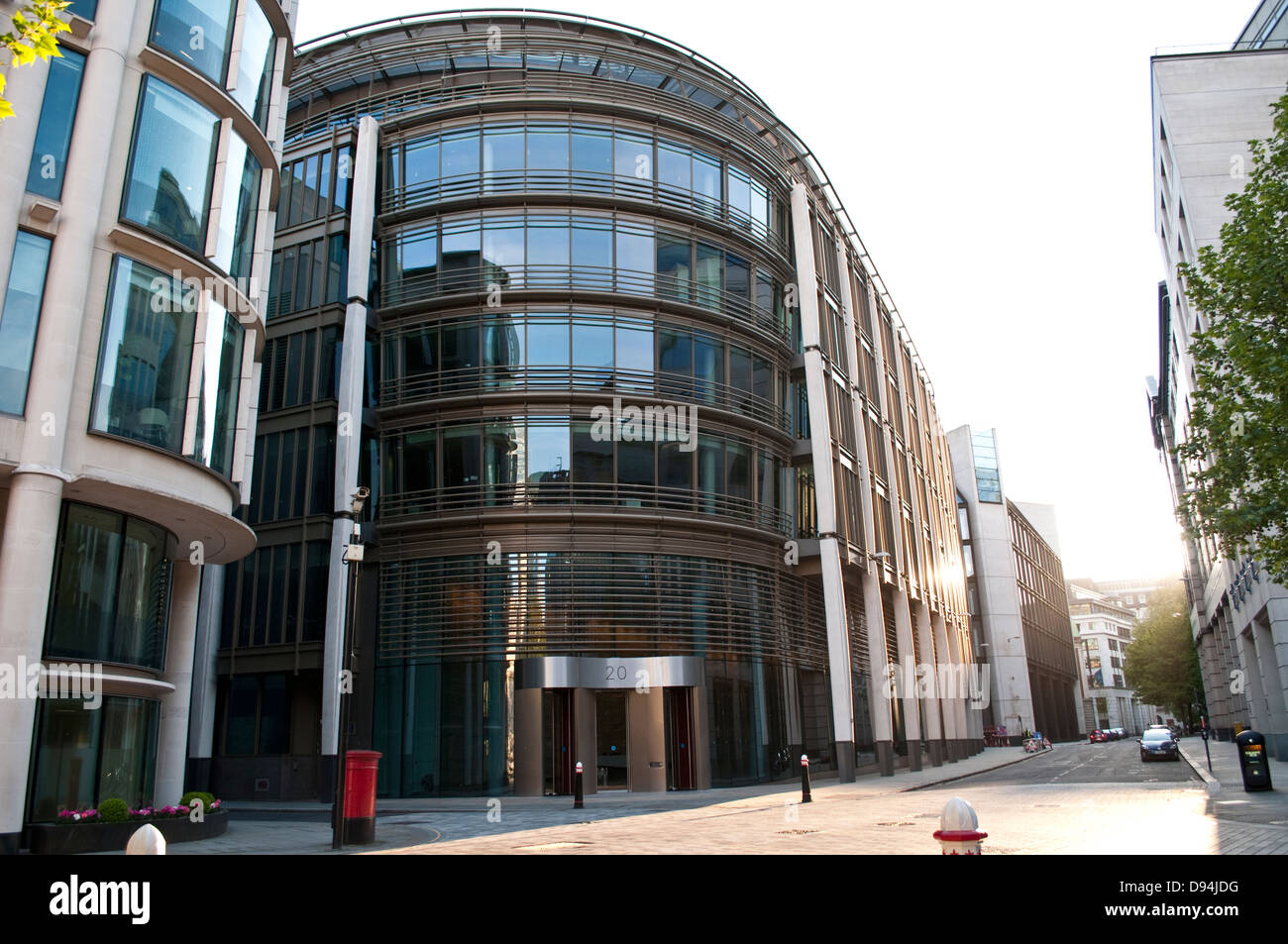 Rue déserte dans la ville de London, EC2, UK Banque D'Images