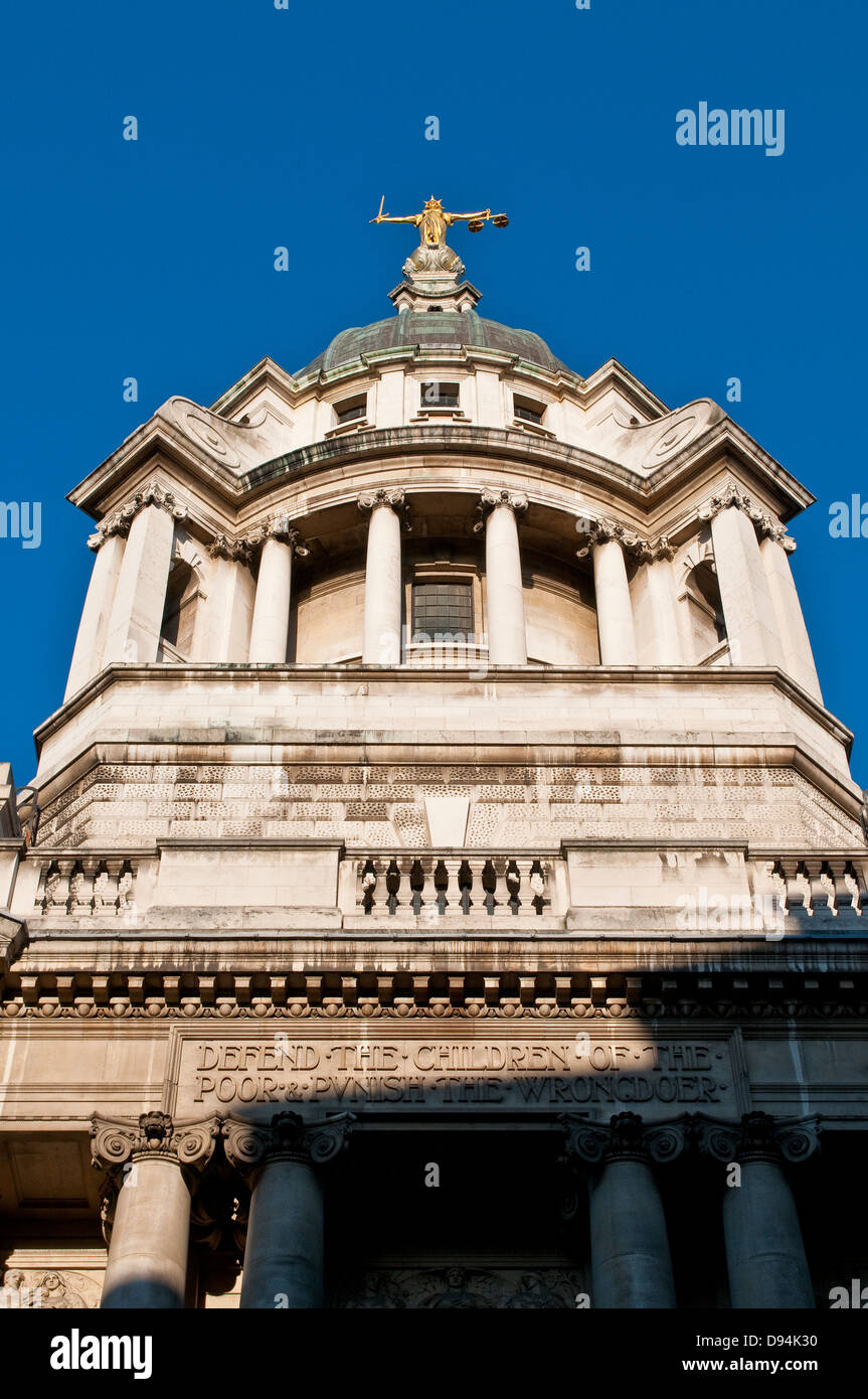 La Cour Criminelle Centrale ou Old Bailey, London, UK Banque D'Images