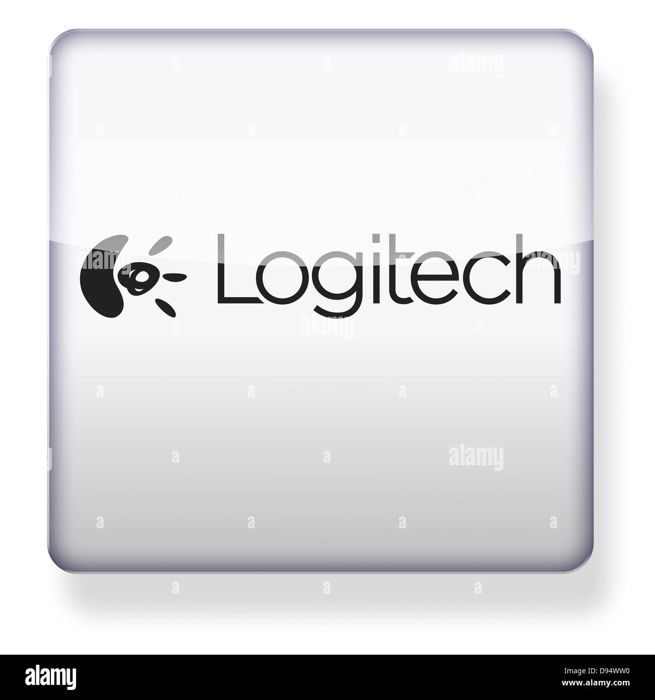 Logo Logitech comme une icône de l'application. Chemin de détourage inclus. Banque D'Images