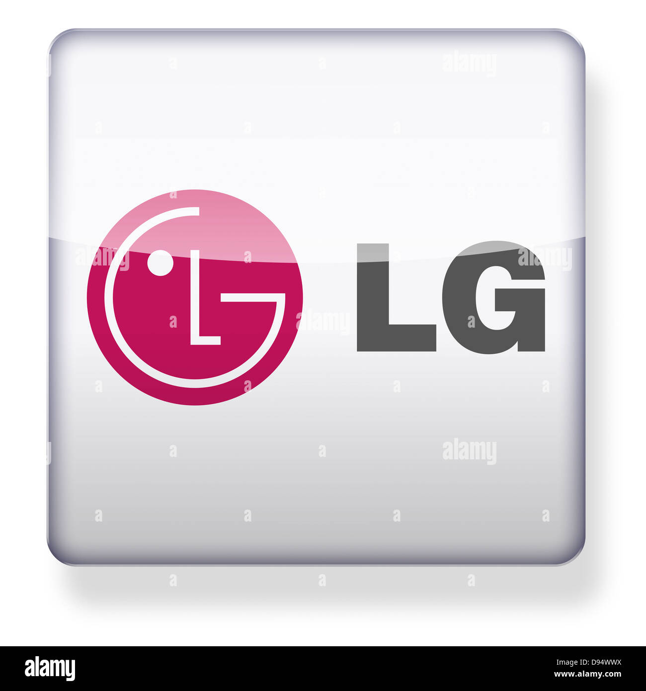 Le logo de LG Electronics en tant qu'icône de l'application. Chemin de détourage inclus. Banque D'Images