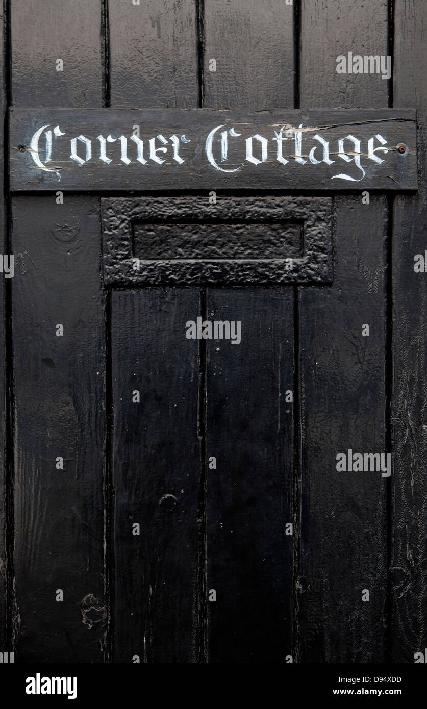 La porte du chalet Chalet Coin noir Banque D'Images