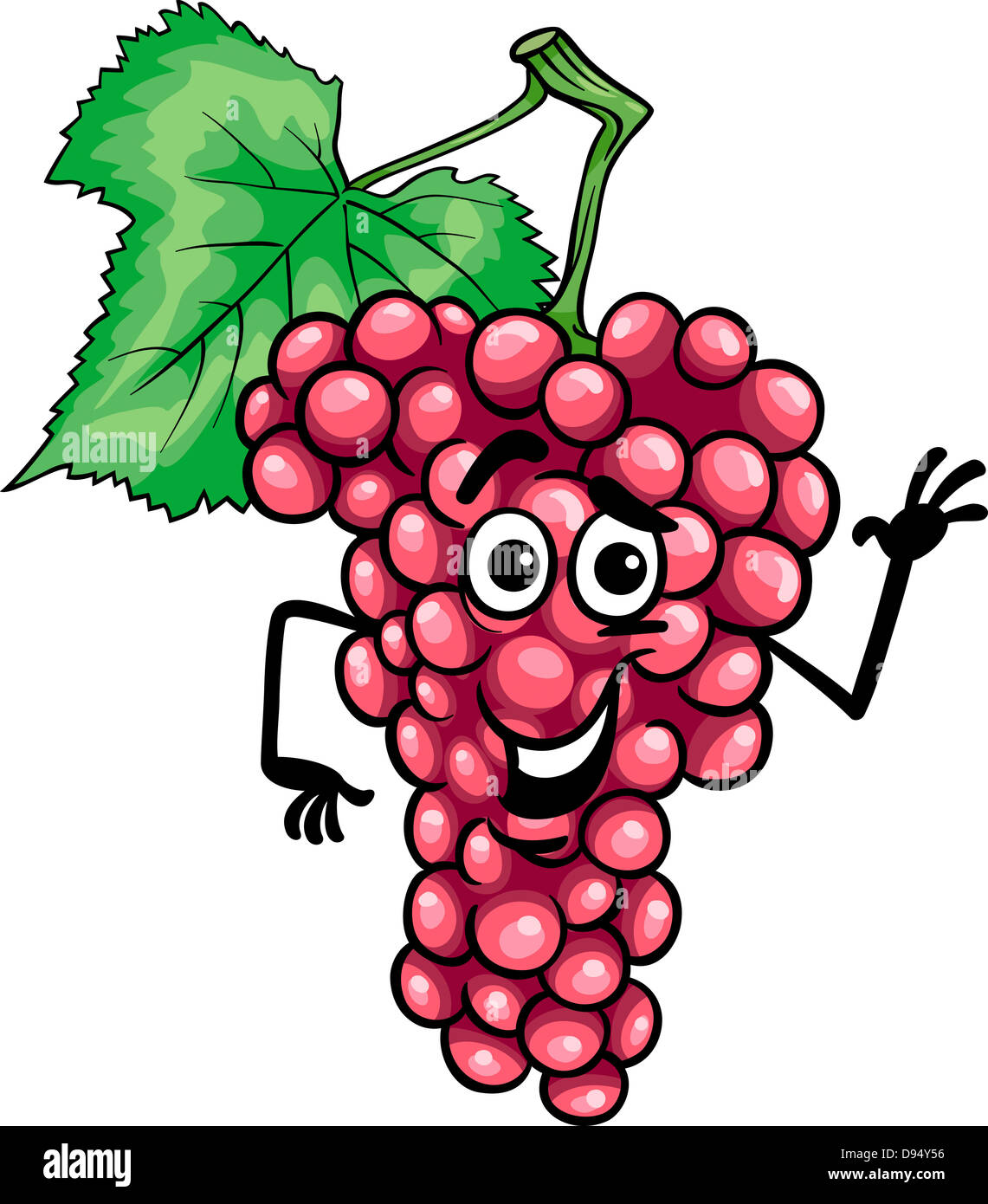 Raisons Cartoon Cartoon Illustration de drôle de raisins rouges ou roses Fruits ...
