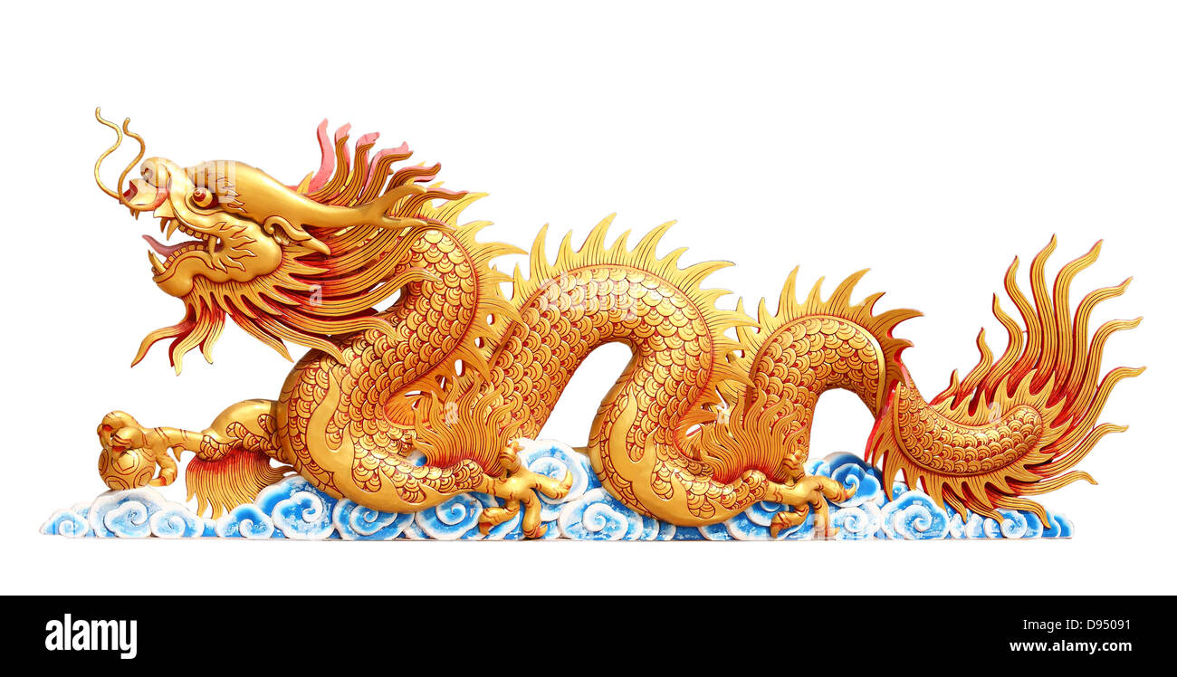 Dragon isolated on White, With Clipping Path Banque D'Images