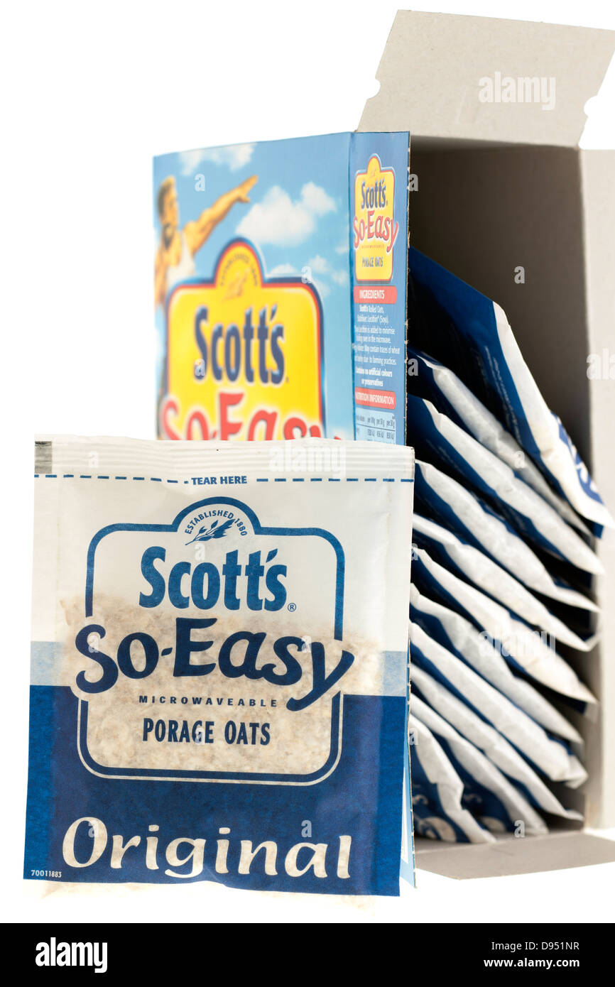12 sachets de Scotts si facile à réchauffer au micro-ondes porage oats original Banque D'Images