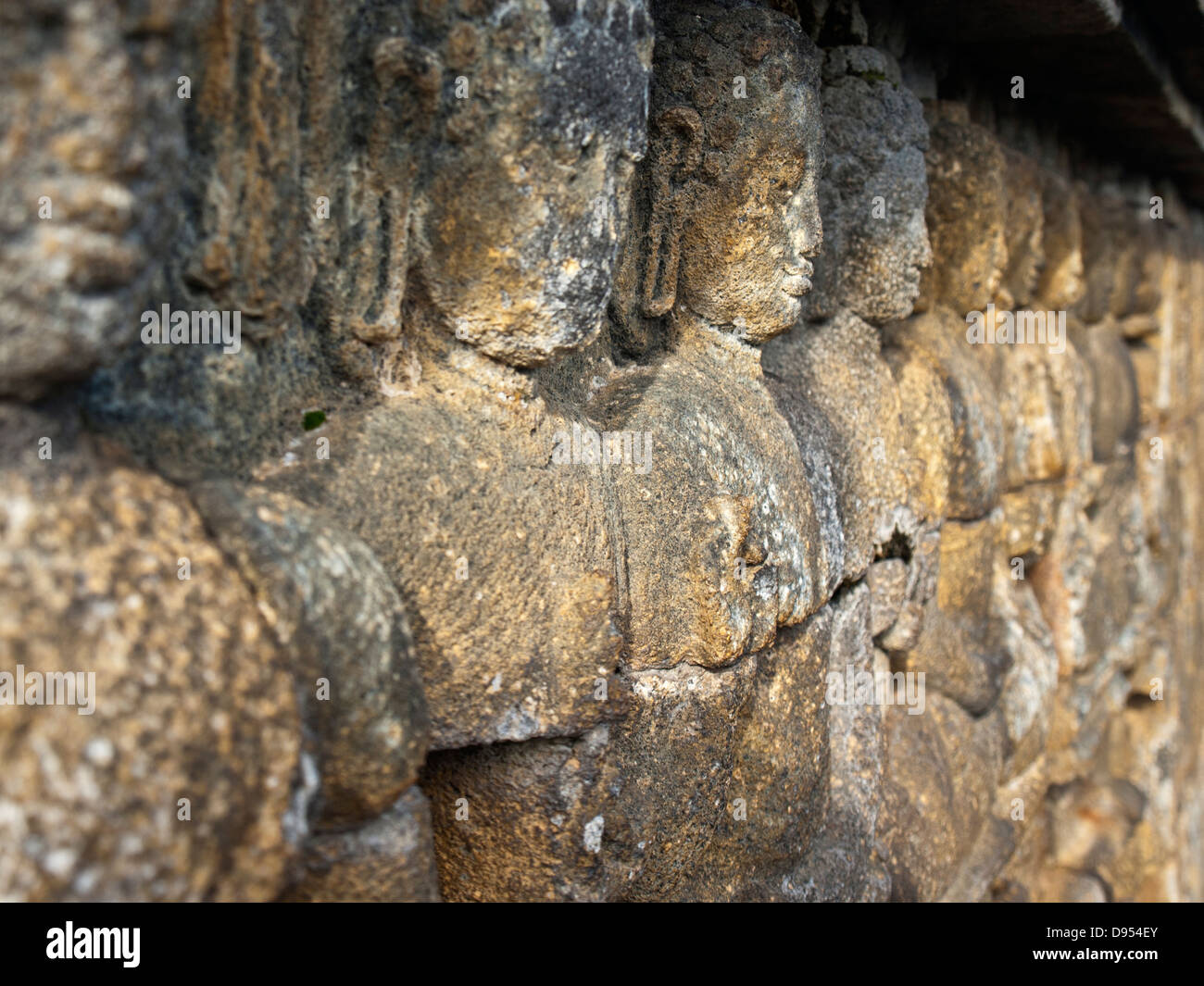 Reliefs du temple de Borobudur détail Banque D'Images