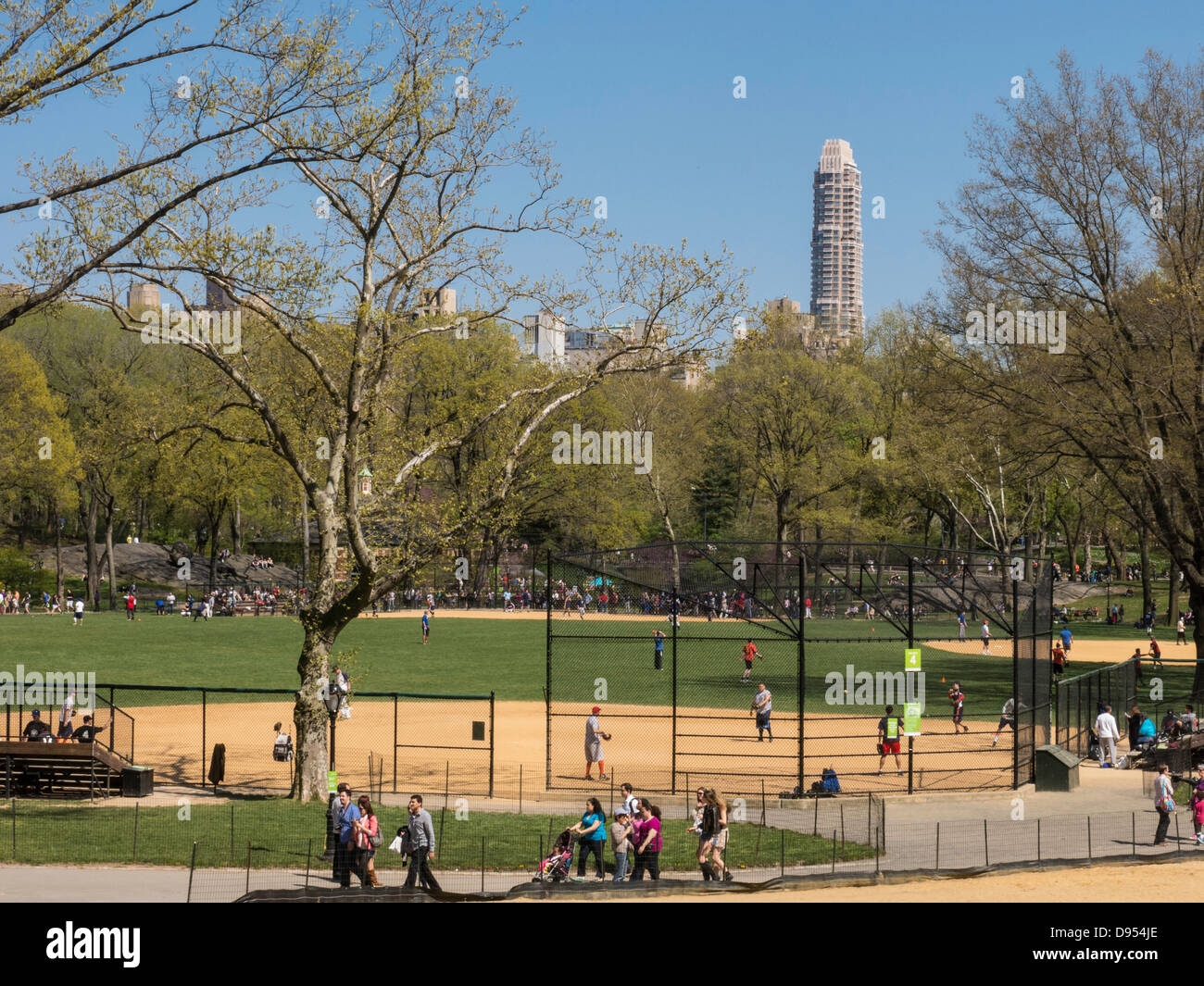 Heckscher Ballfields, Central Park, NYC Banque D'Images