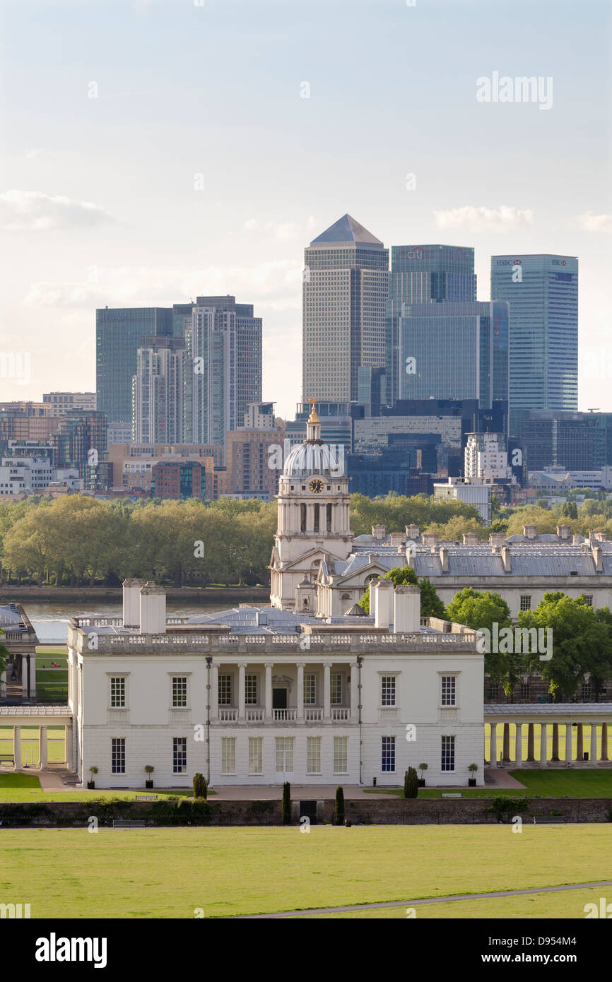 Vue depuis le parc de Greenwich, London, UK Banque D'Images