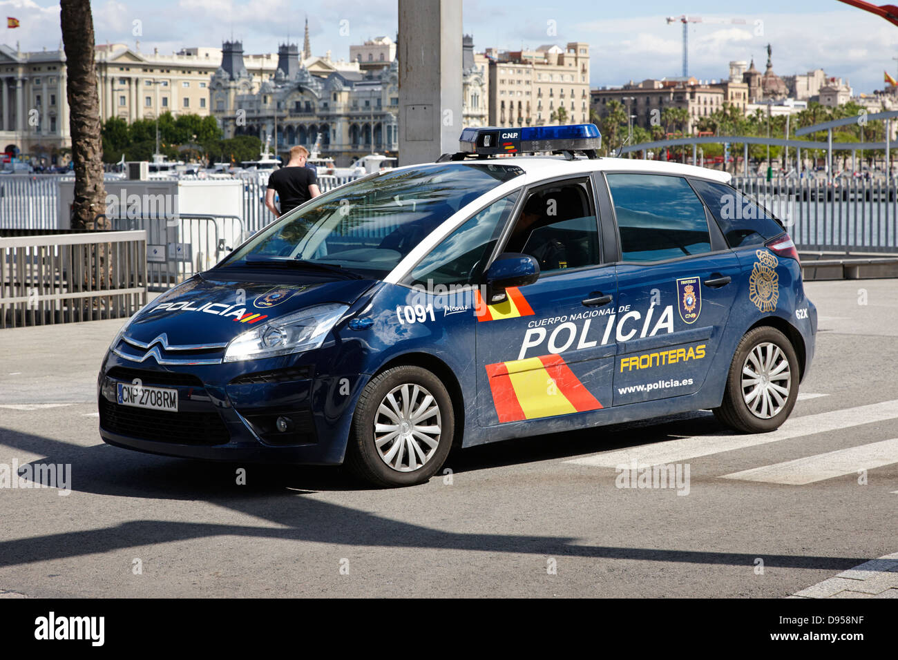 Policia fronteras la patrouille policière frontalière port de barcelone catalogne espagne Banque D'Images