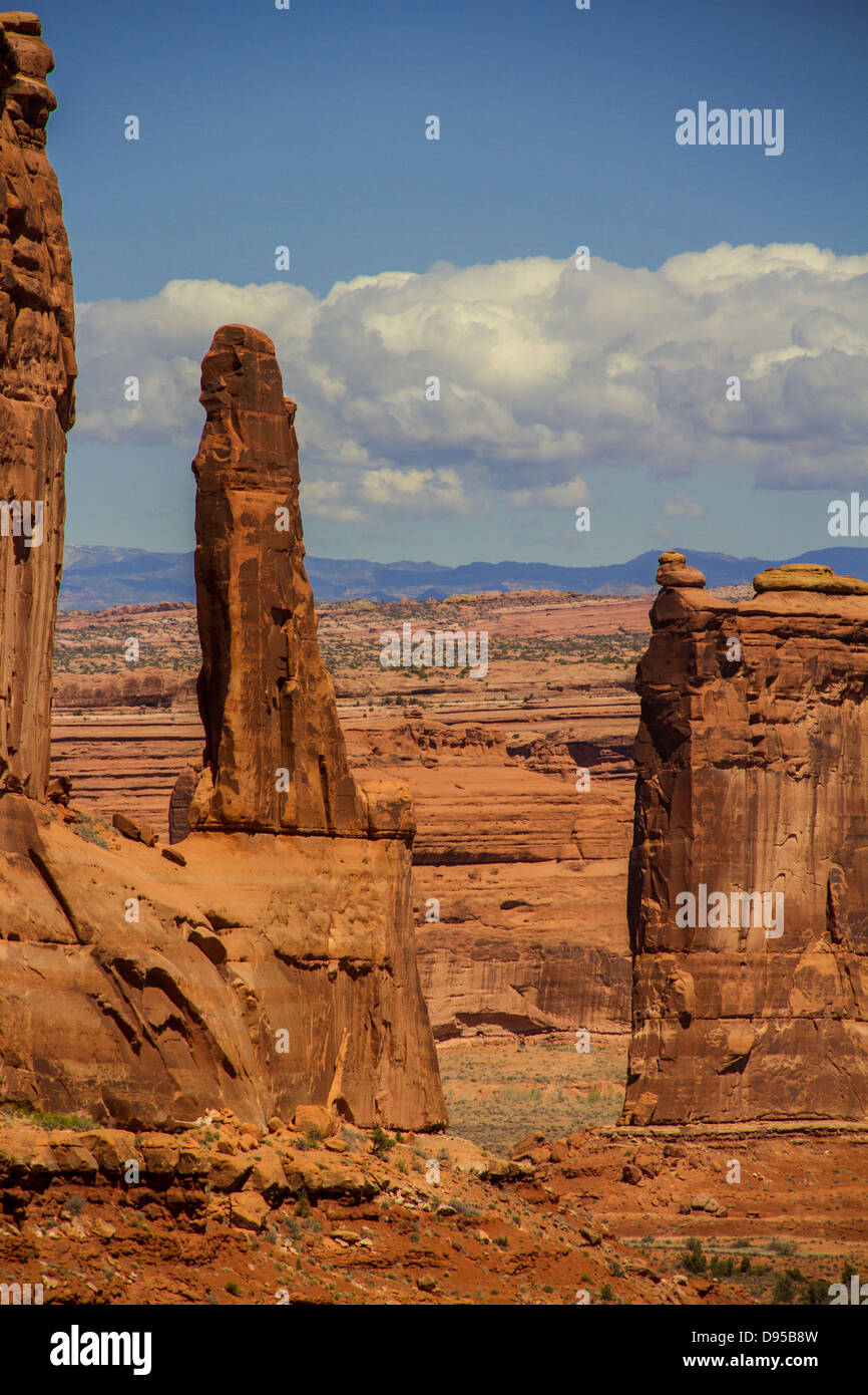 Park Avenue Trail à Arches National Park, Moab, Utah Banque D'Images