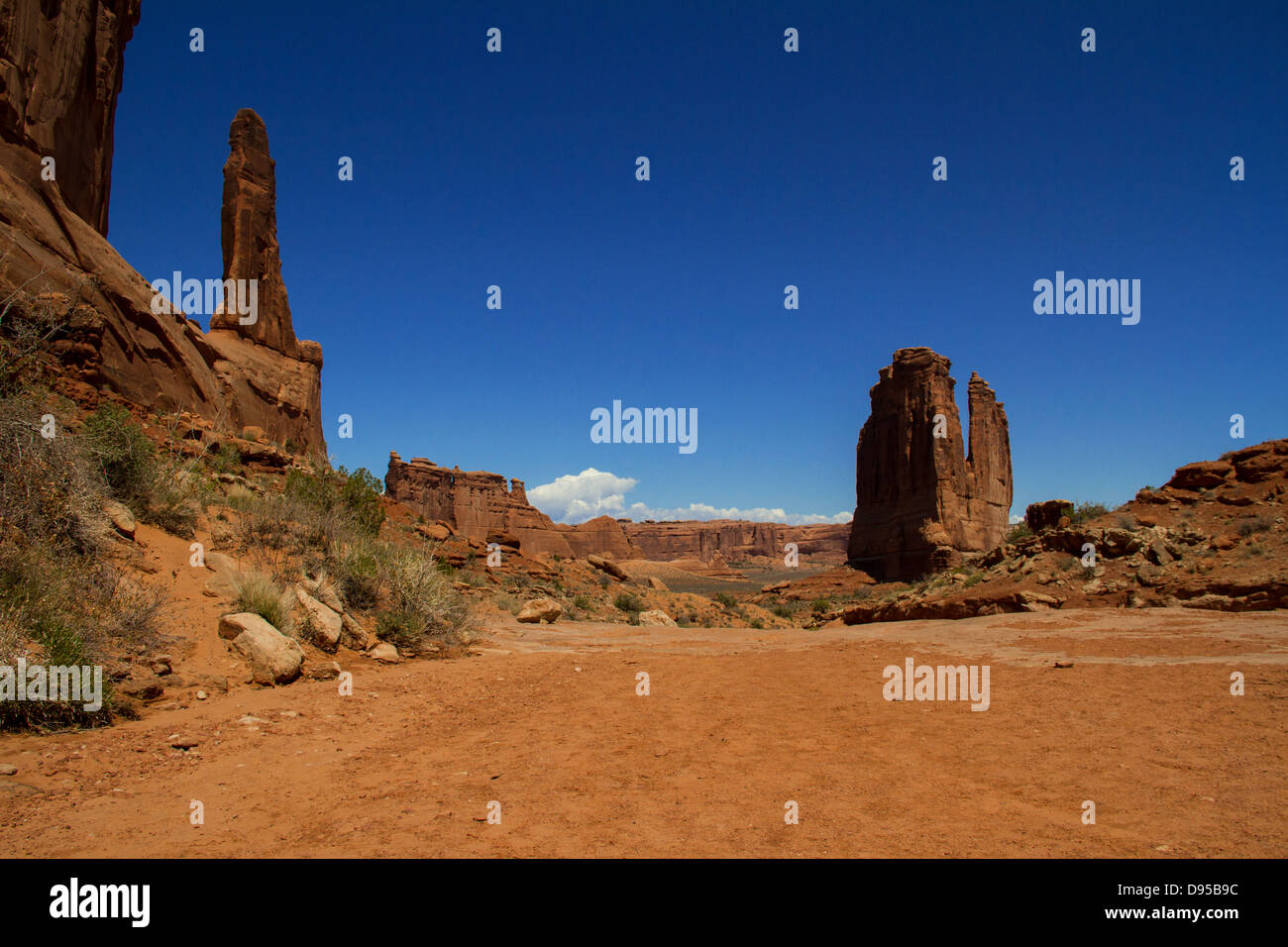 Park Avenue Trail à Arches National Park, Moab, Utah Banque D'Images