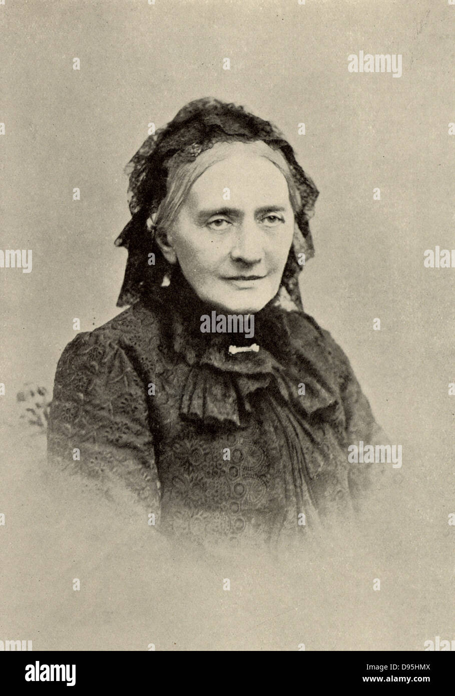 Clara Schumann (née Clara Wieck - 1819-1896) pianiste allemand dans la vieillesse. Veuve du compositeur Robert Schumann. À partir d'une photographie. Demi-teinte. Banque D'Images