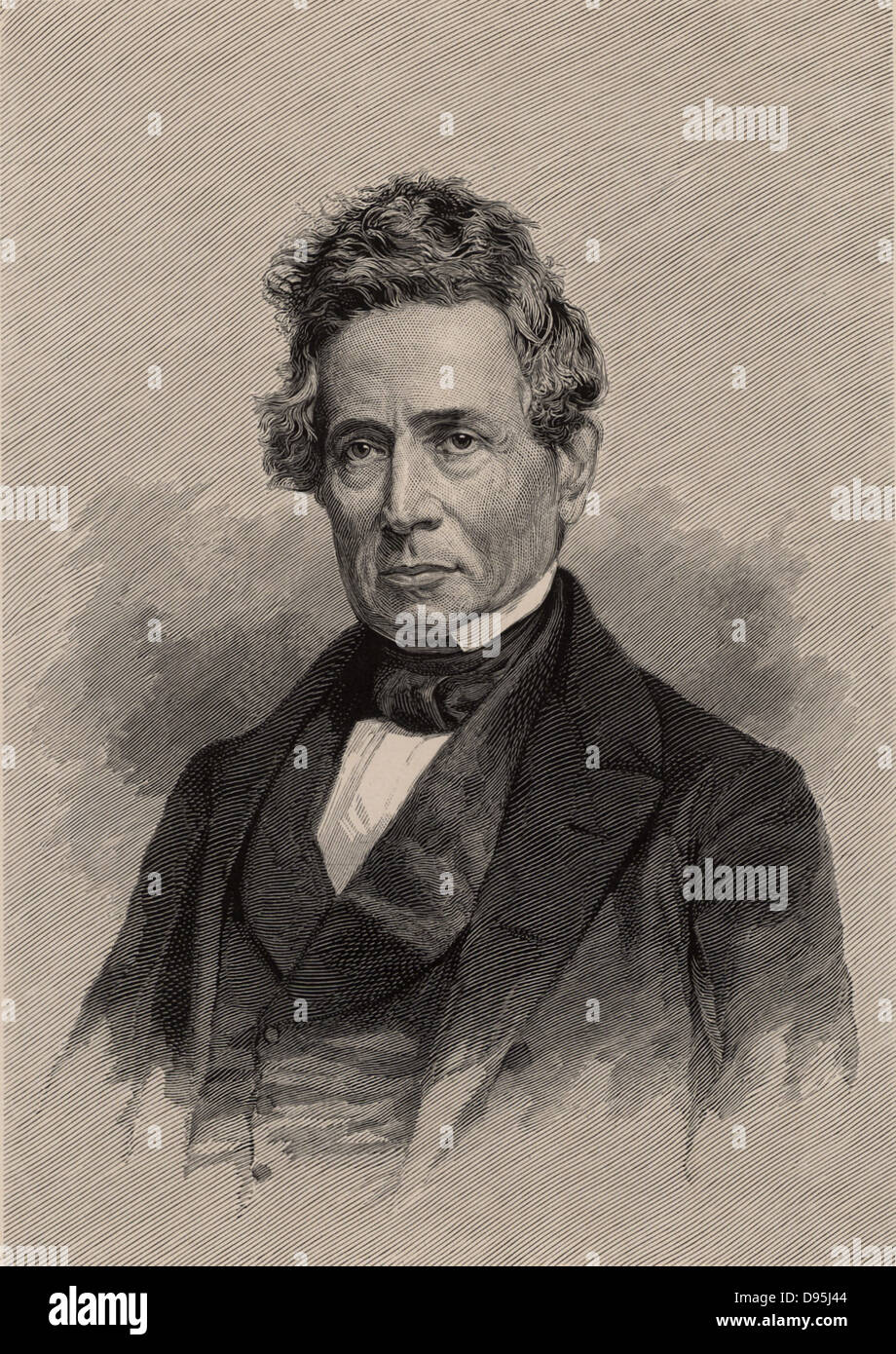 Denison Olmsted (1791-1859), physicien et astronome américain, connu pour ses observations de la grêle, les météores et les aurores boréales. Gravure, 1896. Banque D'Images