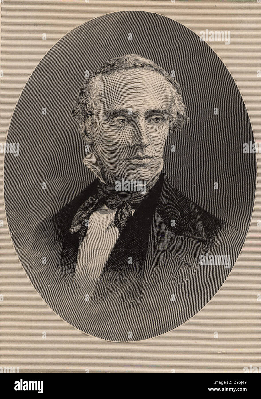 David Dale Owen (1808-1860), médecin américain d'origine écossaise et géologue qui a configuré l'US Geological Survey en 1839 quand nommé géologue de l'US. Il a vécu à New Harmony, Indiana, la ville fondée par son père, le réformateur social Robert Owen. Banque D'Images