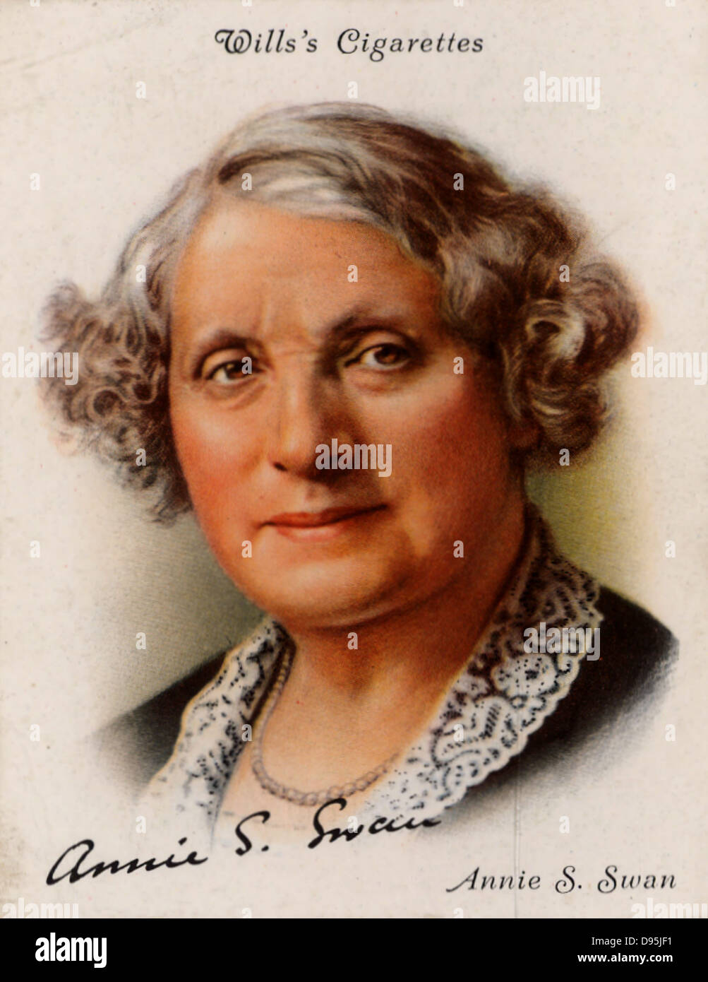 Annie S(pasteur) Swan (1859-1943) écrivain et romancier populaire écossais, né à Edimbourg. Produit jusqu'à 150 livres entre 1880 et 1926, la plupart de qui a paru entre 1880 et 1900. À partir d'une série de cartes de la célèbre 'Auteurs' (Londres, 1937). Banque D'Images