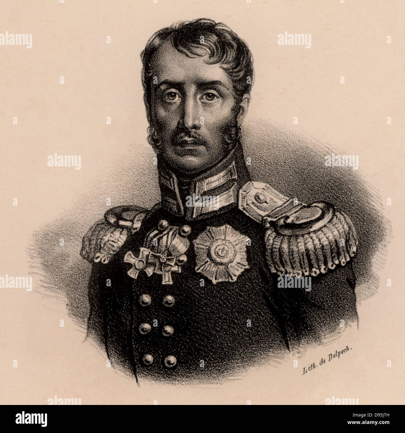 Frederick-William III (1770-1840) roi de Prusse à partir de 1797. Déclare la guerre à Napoléon Bonaparte en 1806. Lithographie c1830. Banque D'Images