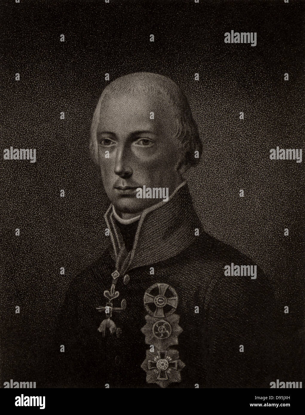 François II (1768-1835), du Saint Empire Romain et je de l'Autriche à partir de 1792. Fils de l'Impératrice Marie Thérèse. Gravure de crépi) 'histoire des guerres occasionnés par la Révolution française...' par CH Gifford (Londres, 1817). Banque D'Images