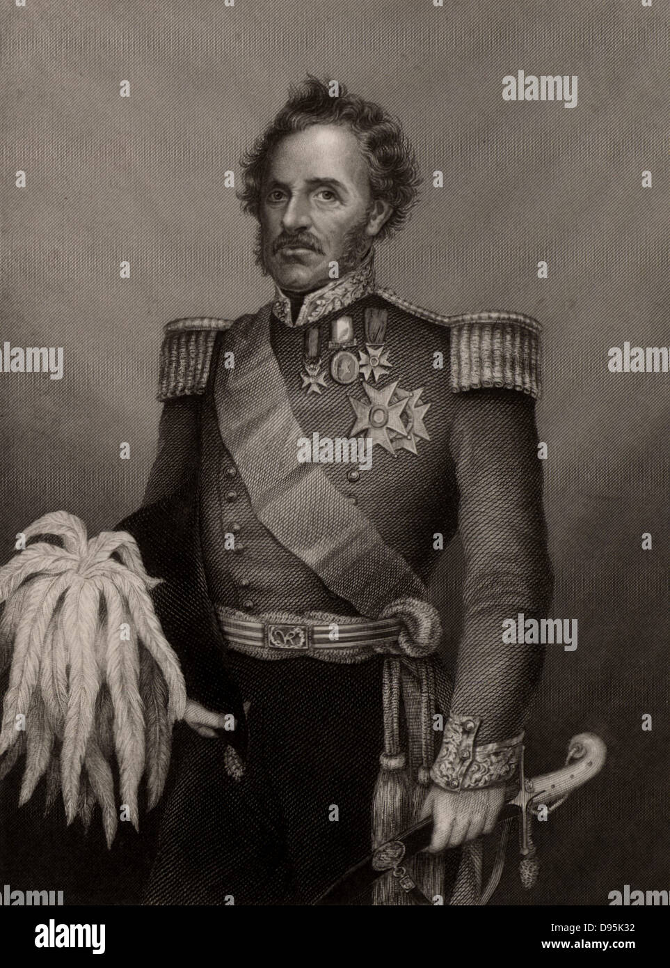 George Lacy Evans (1787-1870), général britannique né en Irlande, Moig. Dans les guerres napoléoniennes, il sert dans la campagne péninsulaire, et était présent à quatre bras et à Waterloo. Dans la guerre de Crimée () russo-turque (1853-1856), il commande la 2e Division britannique. Banque D'Images