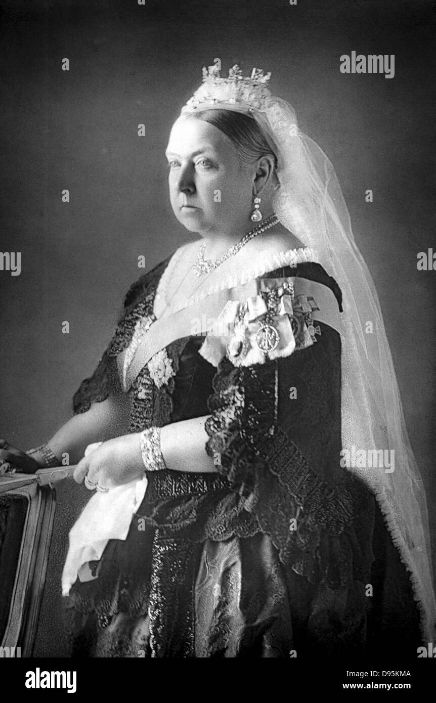 La reine Victoria (1819-1901) a partir de photo publié c1890. Woodburytype Banque D'Images