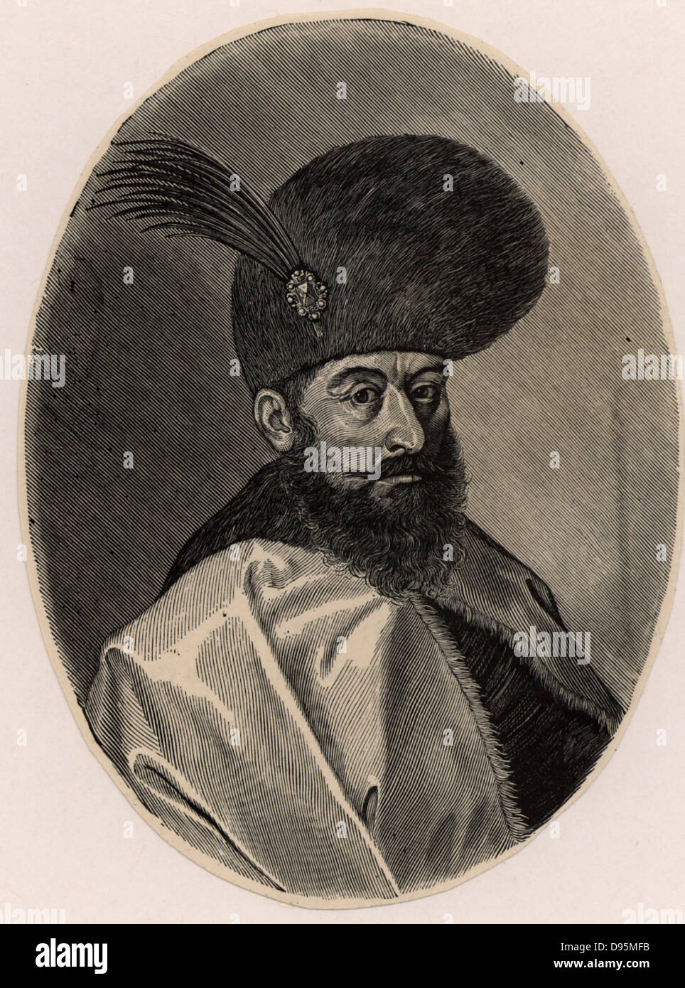Michael le Bold, gouverneur de la Valachie 1593-1601. En 1600, il avait lui-même proclamé Prince de Valachie, de Moldavie et de Transylvanie. Assassiné en 1601. La gravure. Banque D'Images