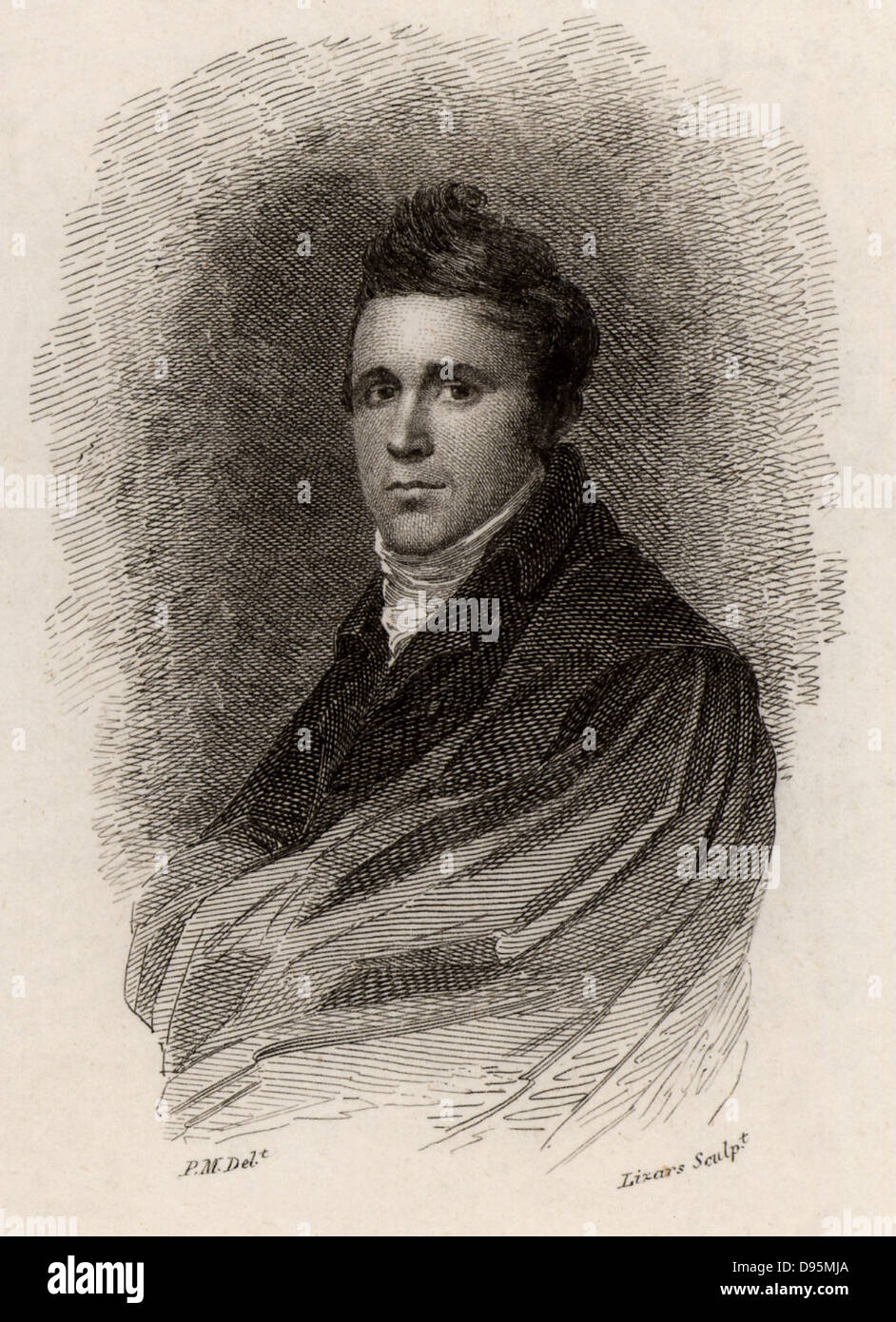 Robert J Jameson (1774-1854) minéralogiste Écossais né à Leith, le port de mer d'Édimbourg. Professeur d'Histoire Naturelle et gardien de musée, Paris 1804-1854. Gravure tirée de 'Peter's lettres à ses proches' par Peter Morris (Édimbourg, 1819). Banque D'Images