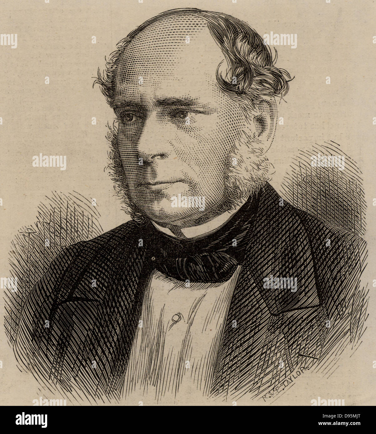 Henry Bessemer (1813-1893) ingénieur civil anglais, inventeur et industriel.  Parmi ses inventions ont été le processus d'acier Bessemer et le  convertisseur Bessemer. Gravure, 1875 Photo Stock - Alamy