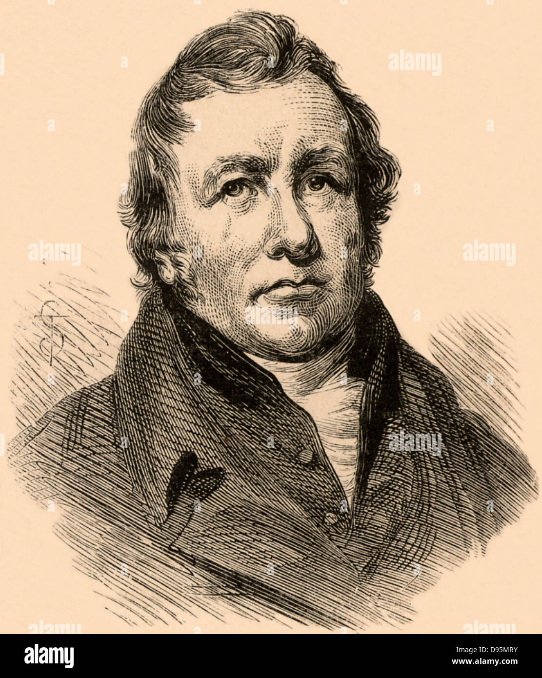 John Playfair (1748-1819) mathématicien et géologue, né à Benvie, Argyll, Scotland. À partir de la 'vie de sir Roderick Murchison I.' par Archibald Geikie (Londres, 1875). La gravure. Banque D'Images