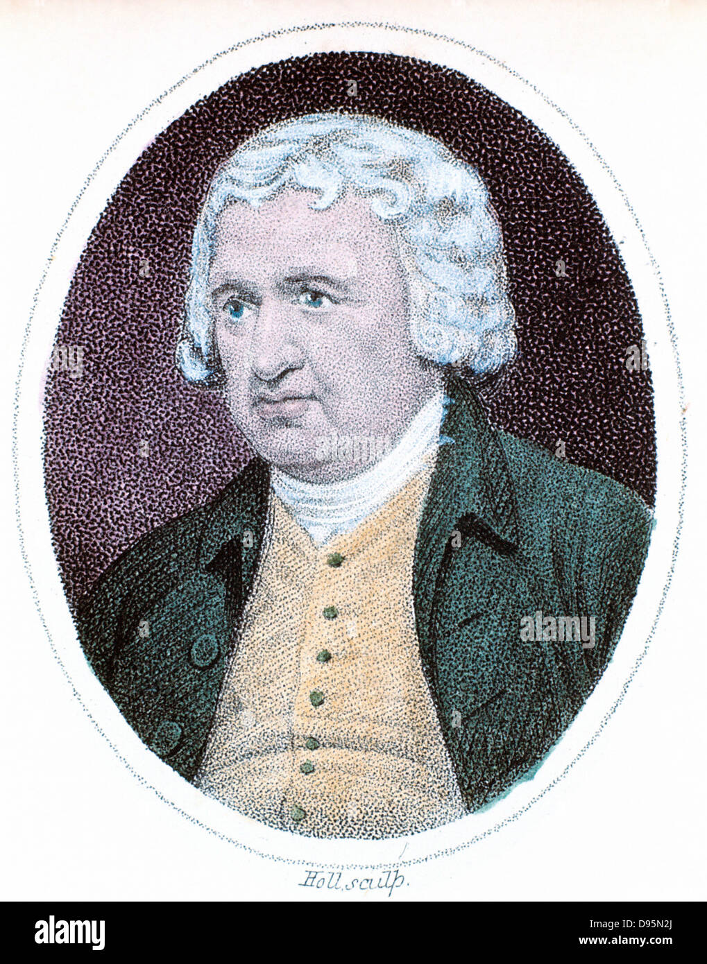 Erasmus Darwin (1731-1802) naturaliste et médecin anglais. Grand-père de Charles Darwin et Francis Galton : Membre de la Lunar Society : Vues de Lamarck et de Darwin sur l'évolution. 18ème siècle gravure colorés à la main. Banque D'Images