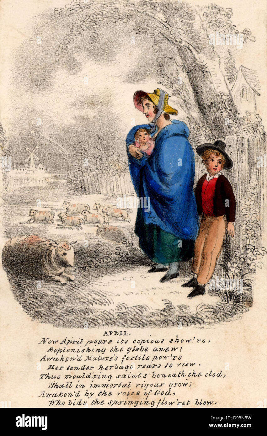 Femme De La Campagne Avec Bebe Et Jeune Garcon A L Abri D Une Douche D Avril Illustration De Saison Et Poeme Pour Le Mois D Avril Lithographie Coloriee Au C10 Photo Stock Alamy Femme De La Campagne Avec Bebe Et Jeune Garcon A L Abri D Une Douche D Avril Illustration De Saison Et Poeme Pour Le Mois D Avril Lithographie Coloriee Au C10 Photo Stock Alamy